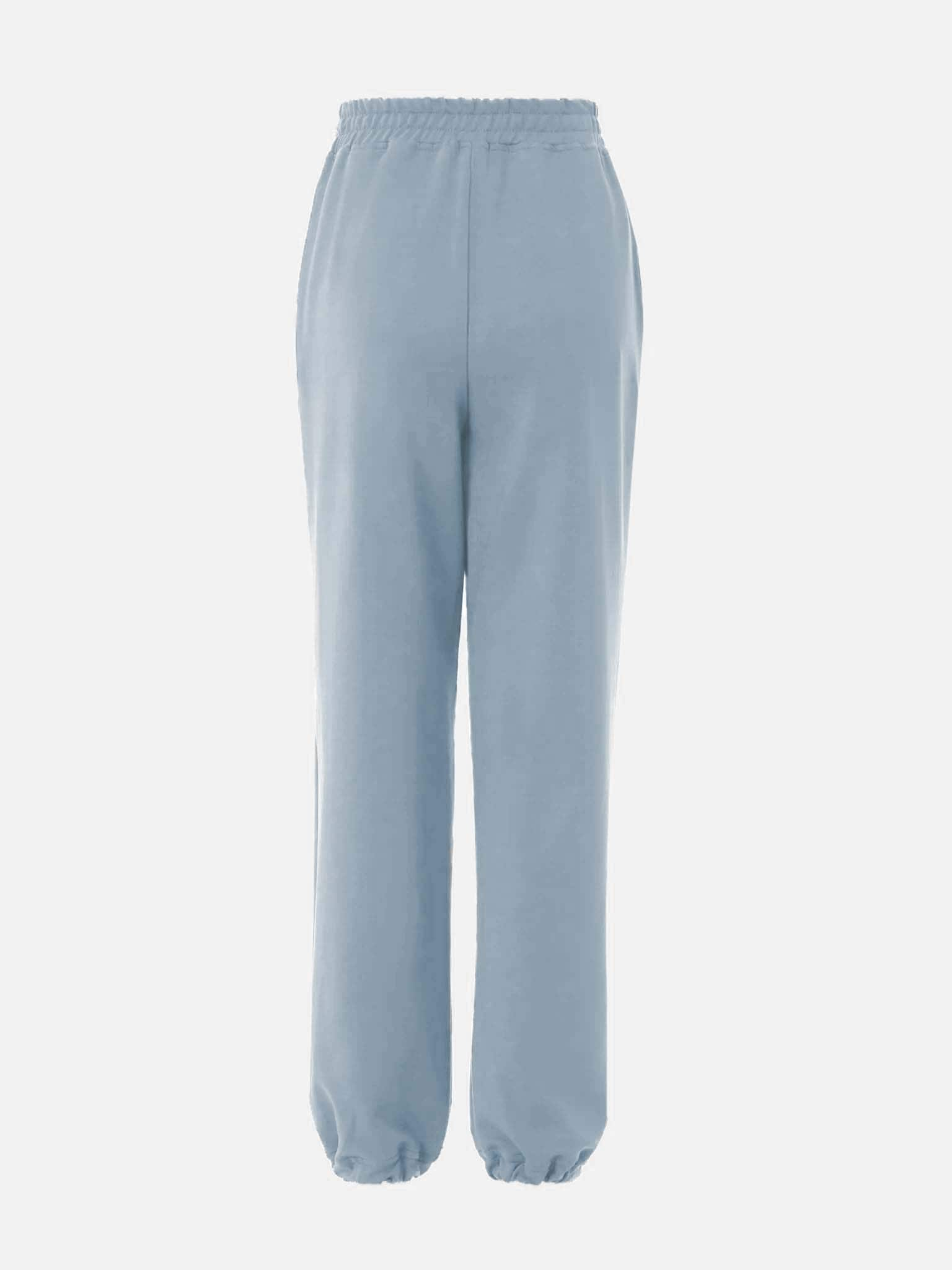 Wide-leg cotton-jersey track pants