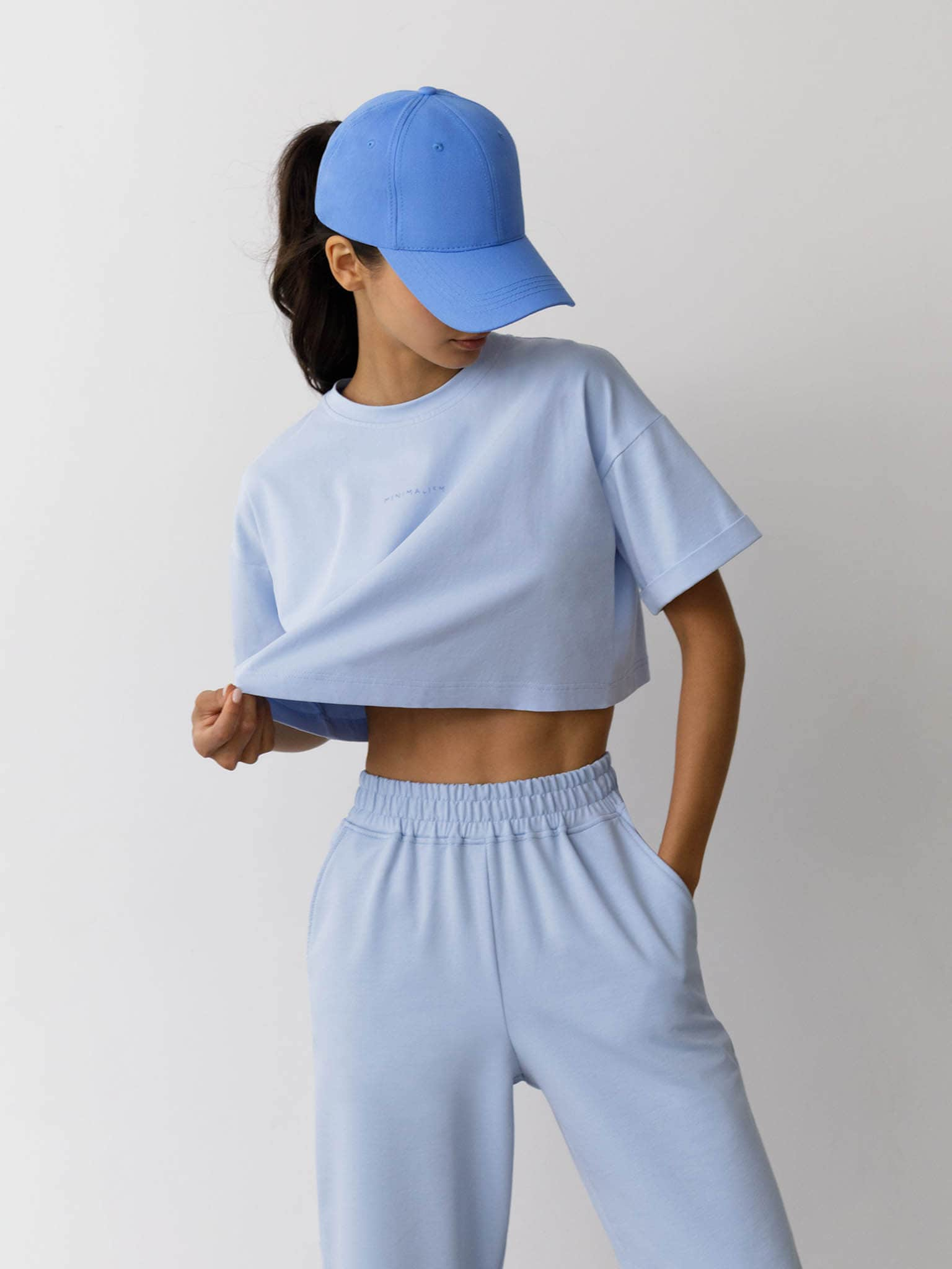 Wide-leg cotton-jersey track pants