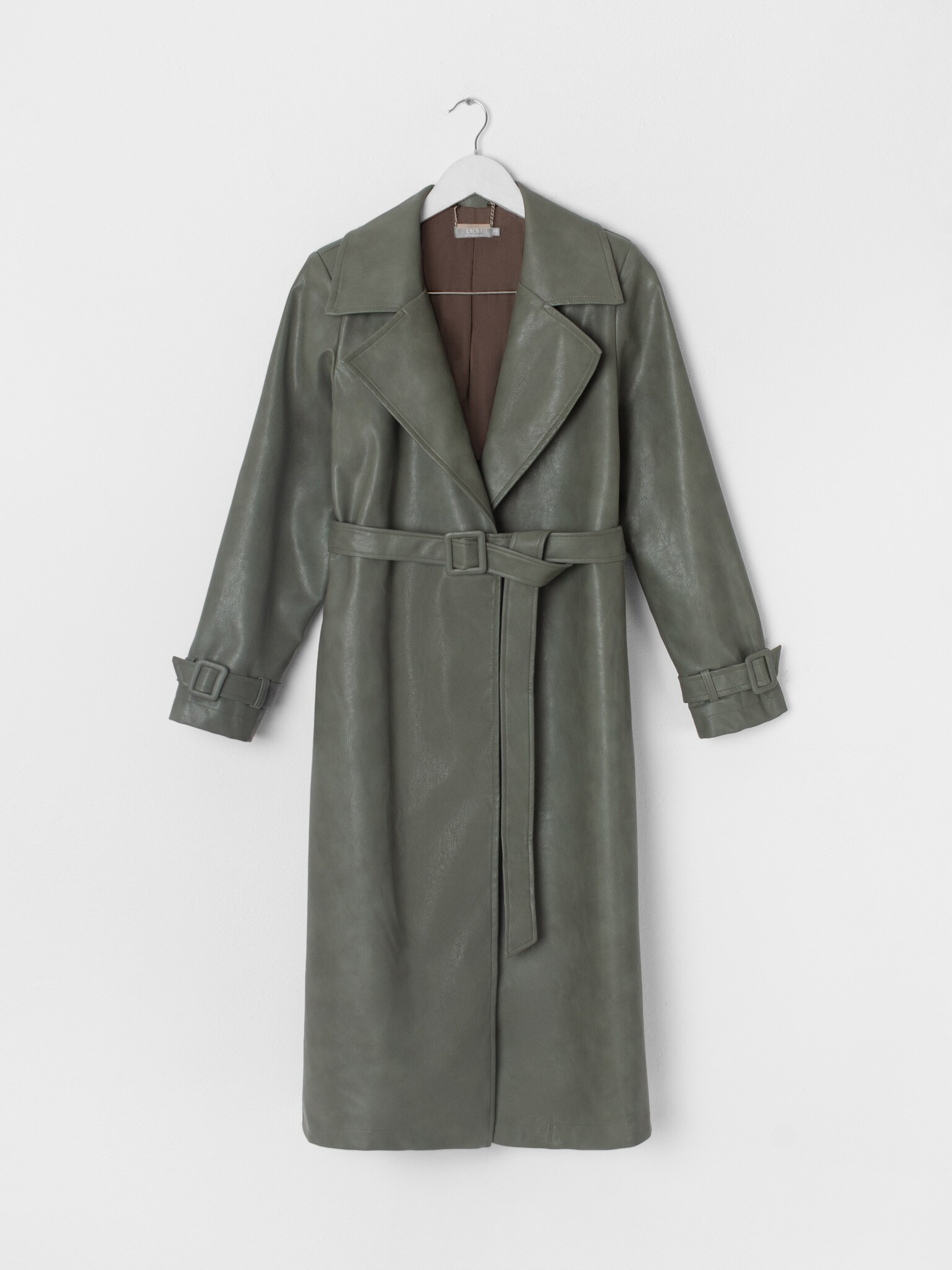 Vegan-leather trench coat :: LICHI - Online fashion store