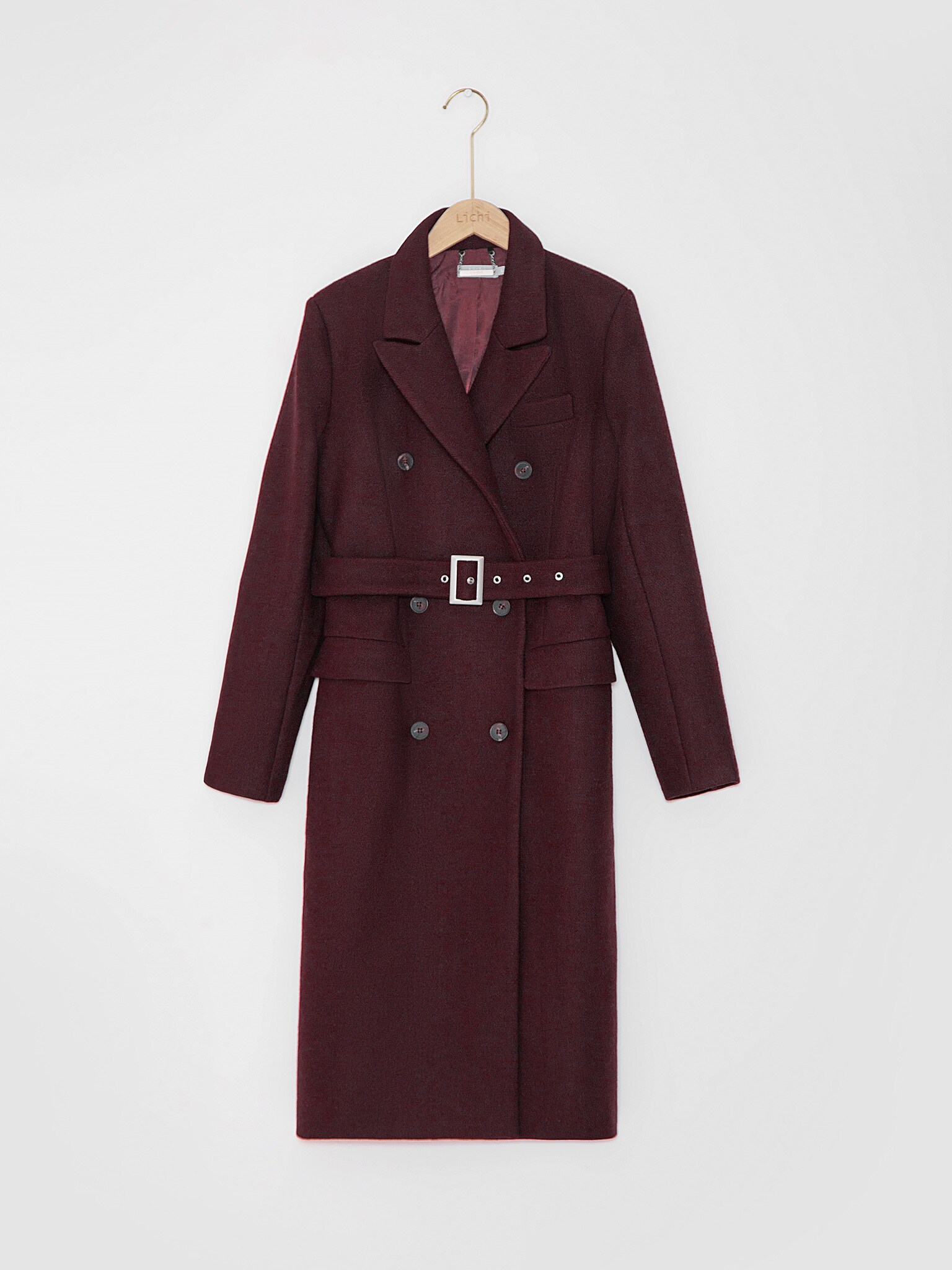LICHI - Online fashion store :: Double-breasted coat complete with belt