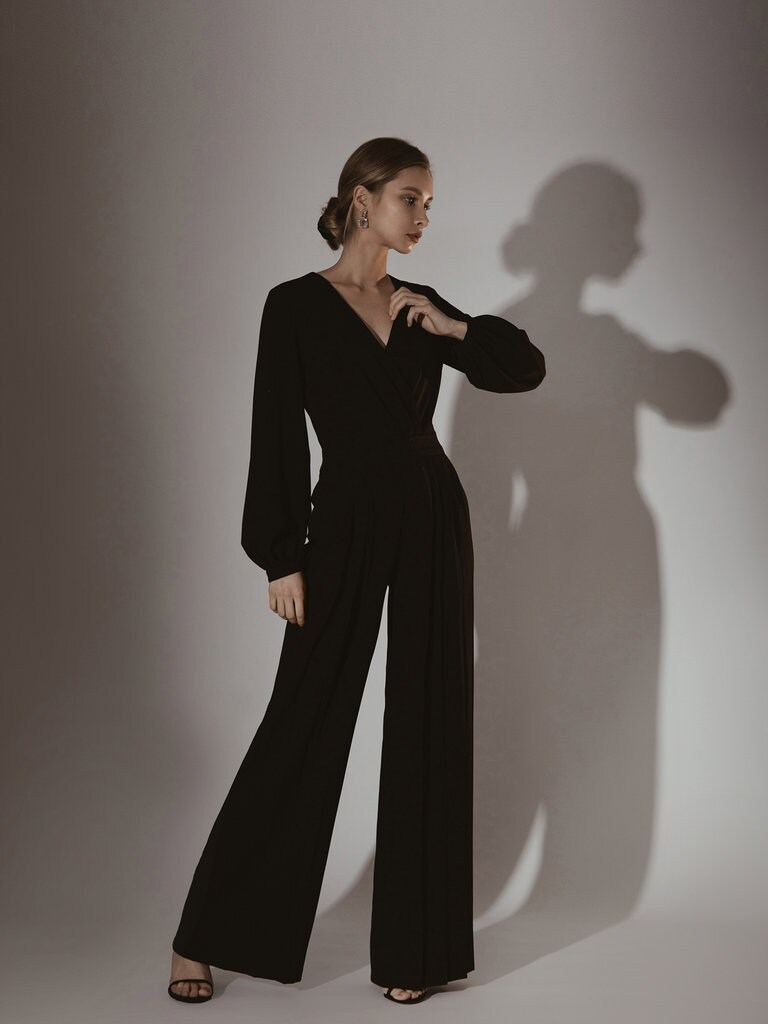 jumpsuit with pleated trousers