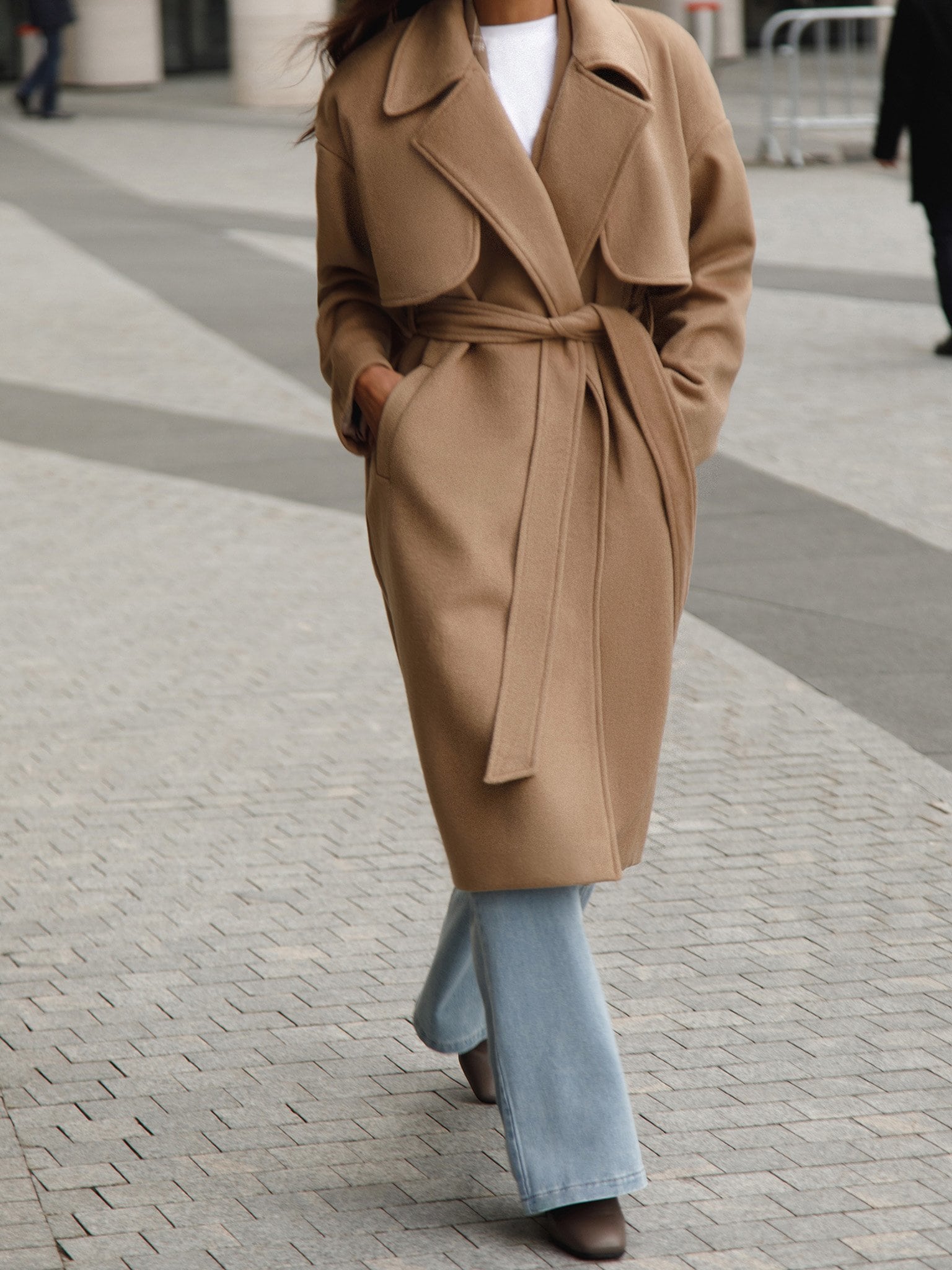 wrap coat with belt