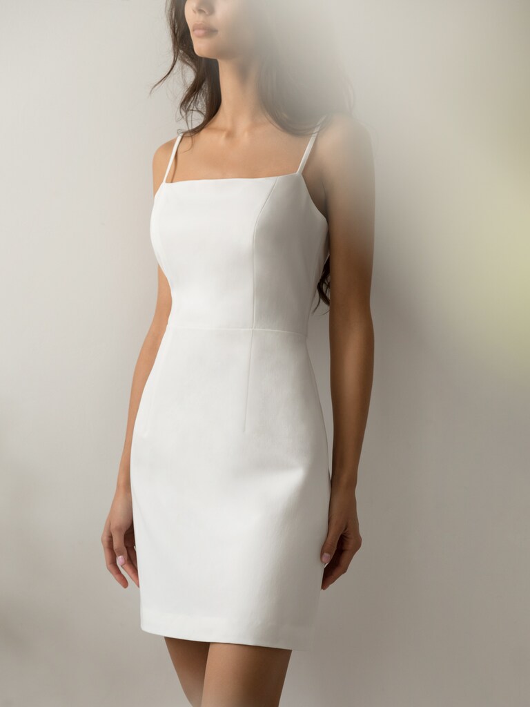 white skinny dress