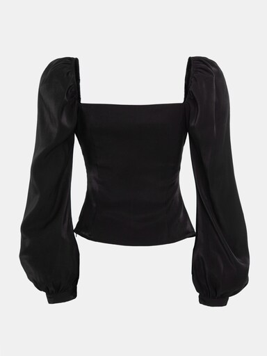 LICHI - Online fashion store :: Square-neckline puff sleeve blouse