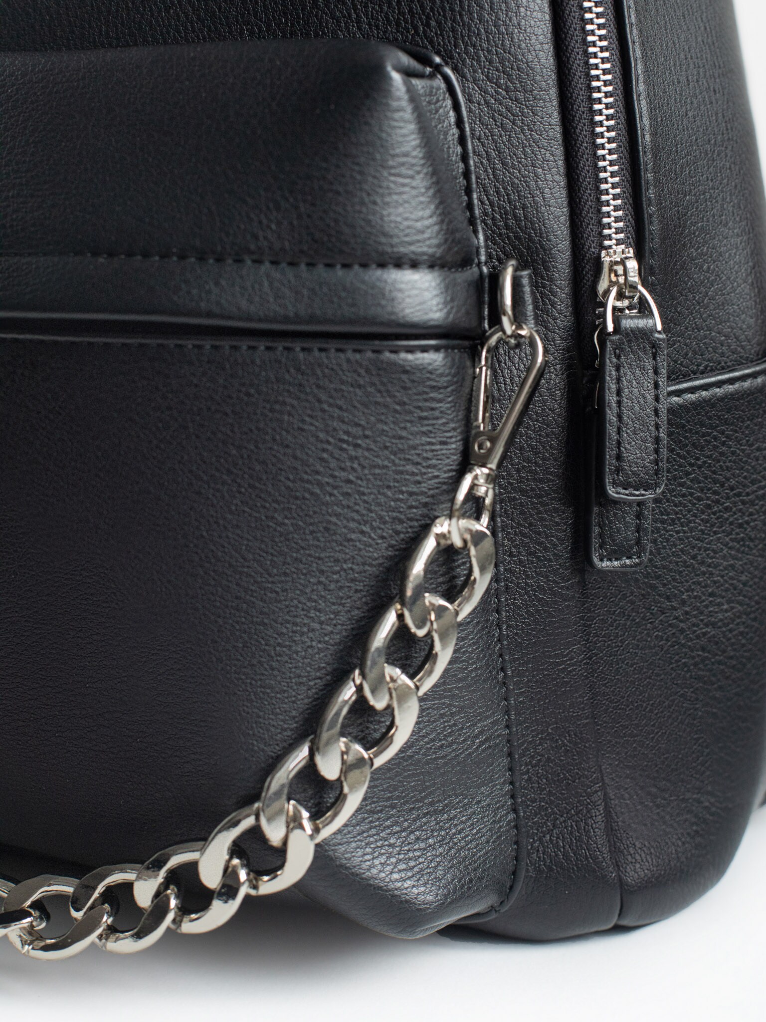LICHI - Online fashion store :: Chain-embellished vegan-leather backpack