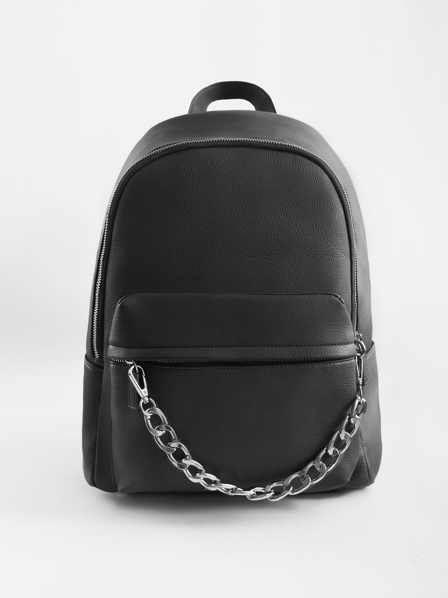 vegan leather black backpack