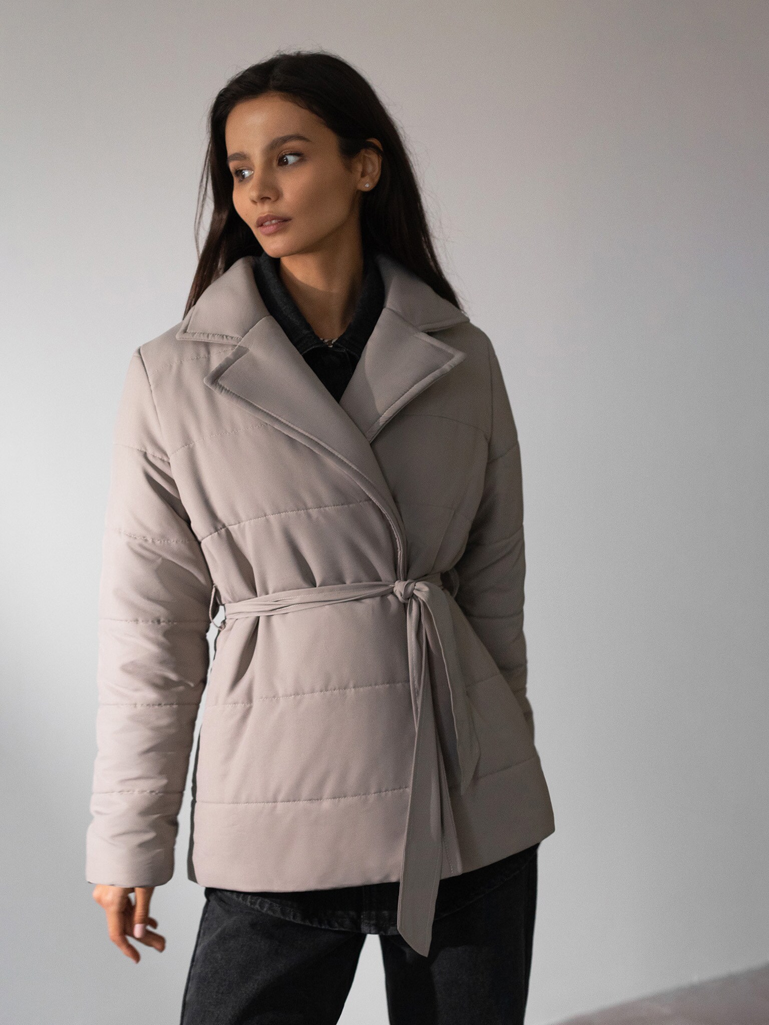 oriana belted puffer jacket