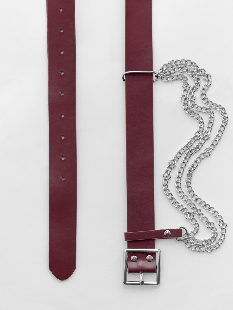 Buy Vegan Leather Burgundy Belt For Men 