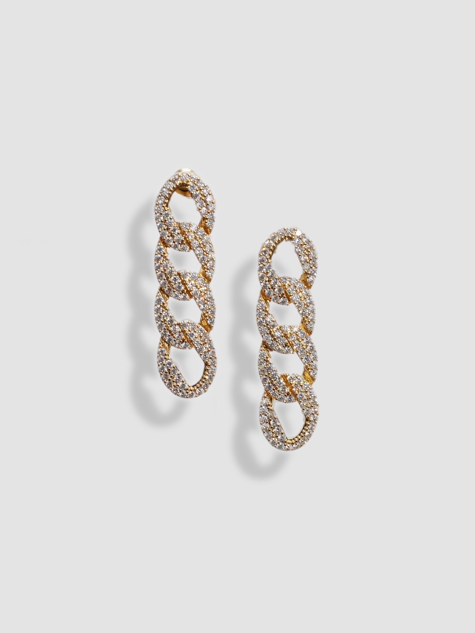 LICHI - Online fashion store :: Rhinestone-encrusted chain-link earrings