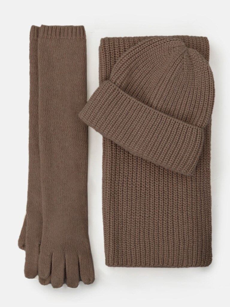 Ribbedknit beanie, scarf and gloves set LICHI Online fashion store