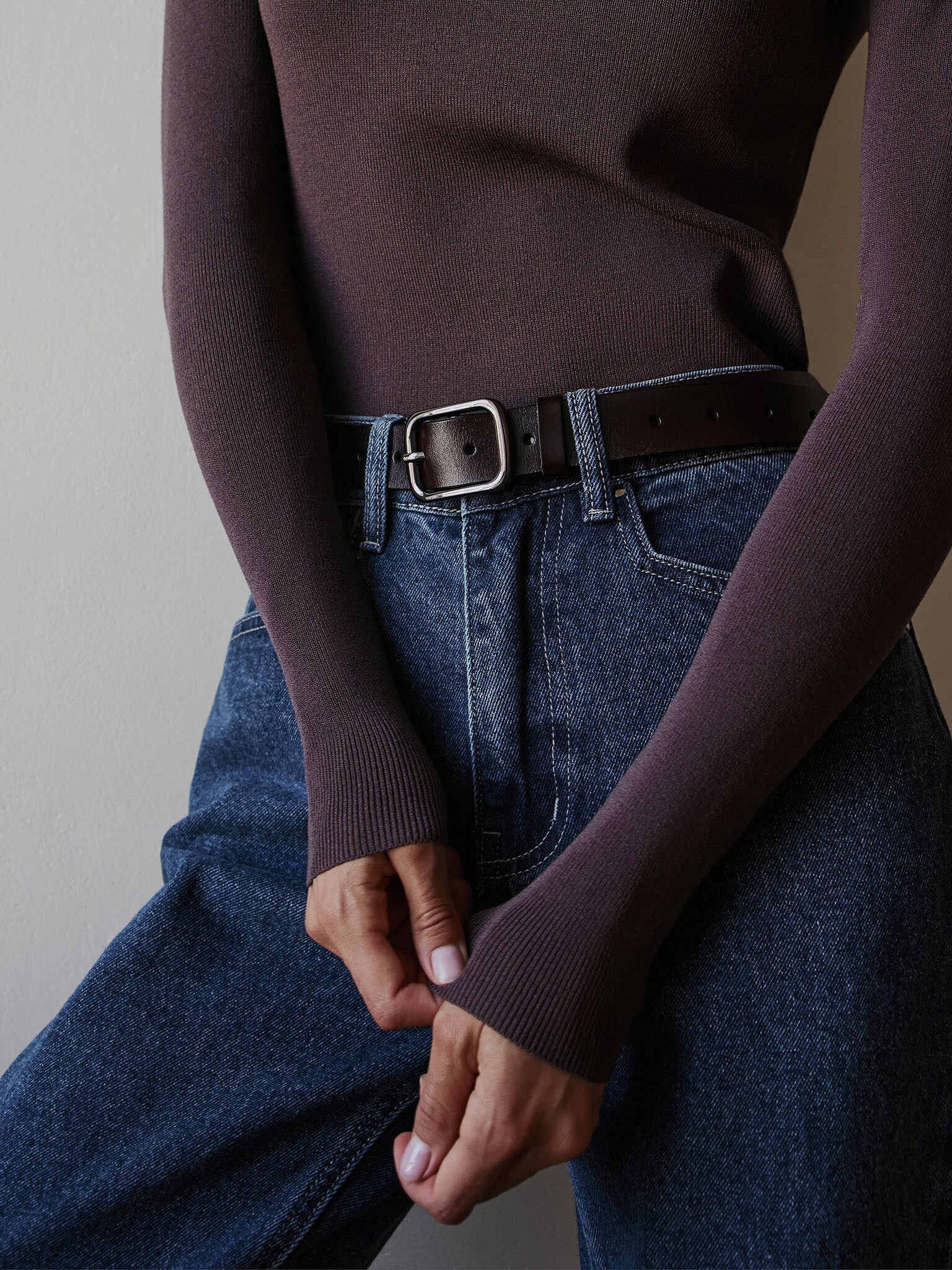 Rectangular-buckle belt