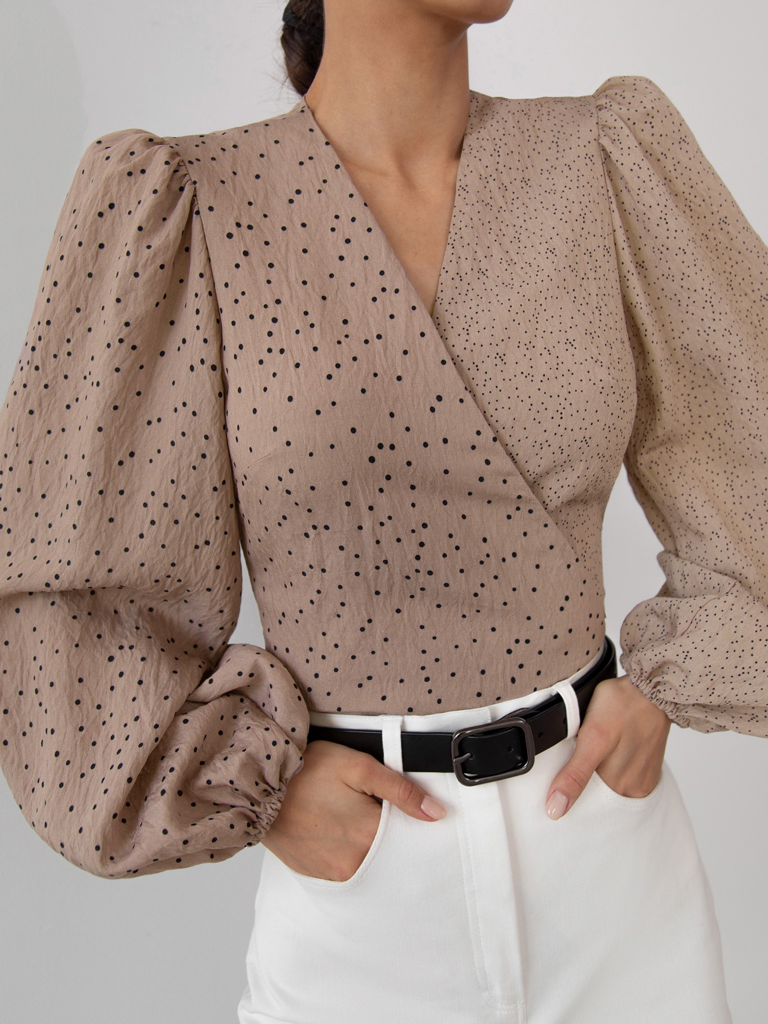 Combined wrap blouse