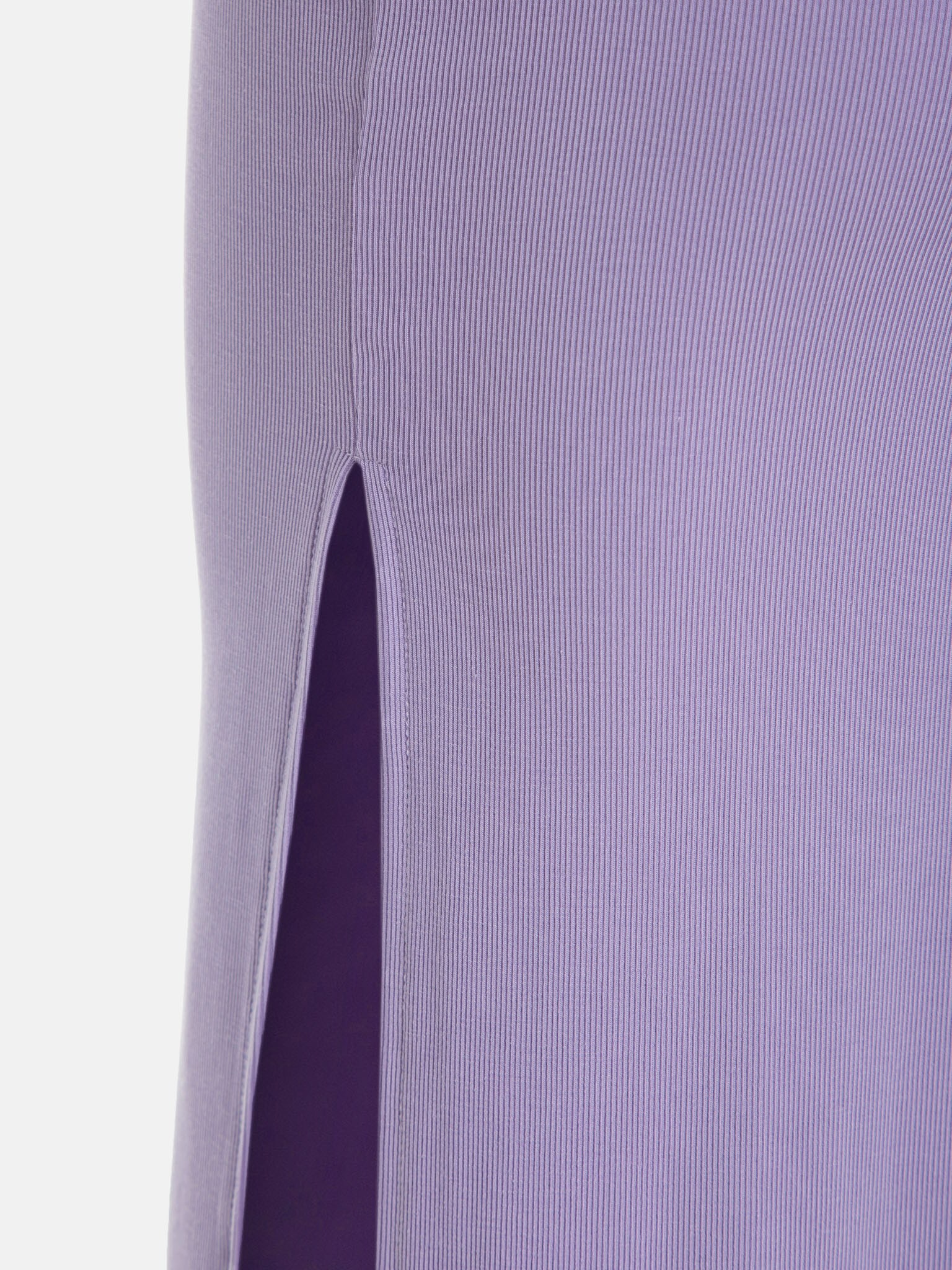 Side-slit ribbed-jersey maxi dress