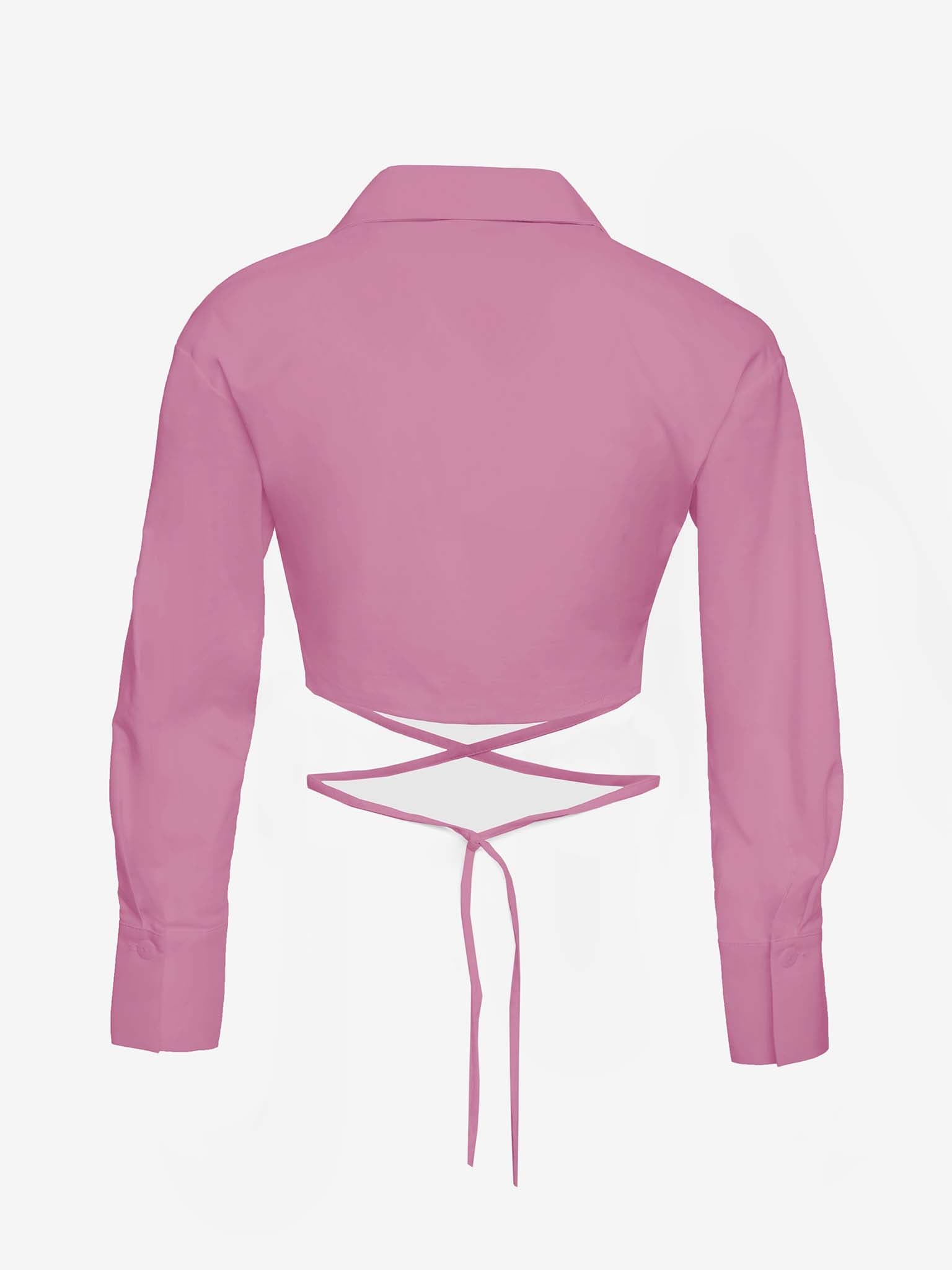 Self-tie cropped blouse