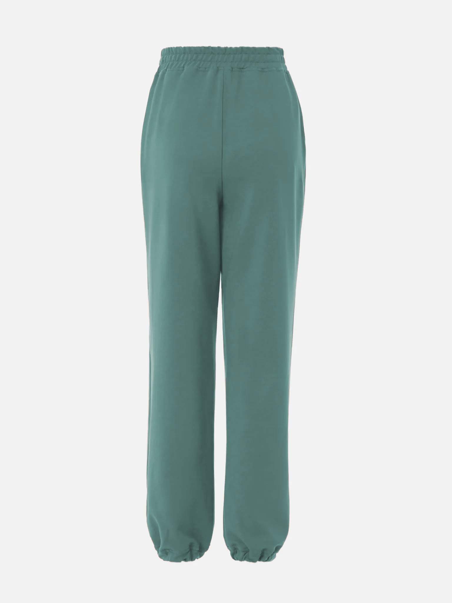 Wide-leg cotton-jersey track pants