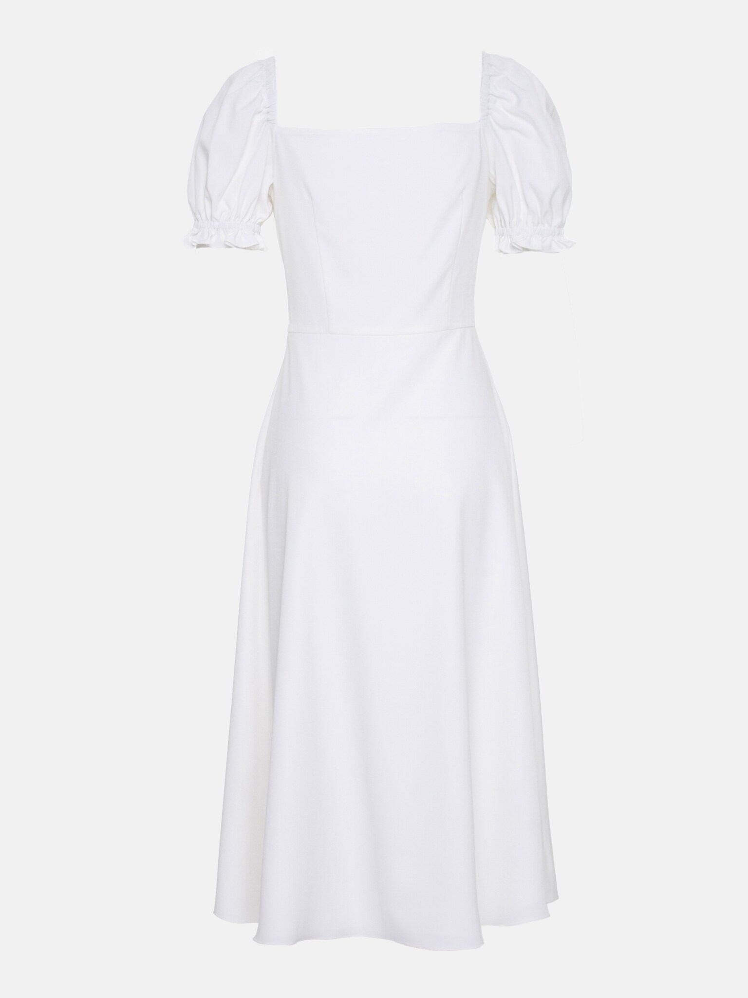 Gathered drawsting-neck midi dress :: LICHI - Online fashion store