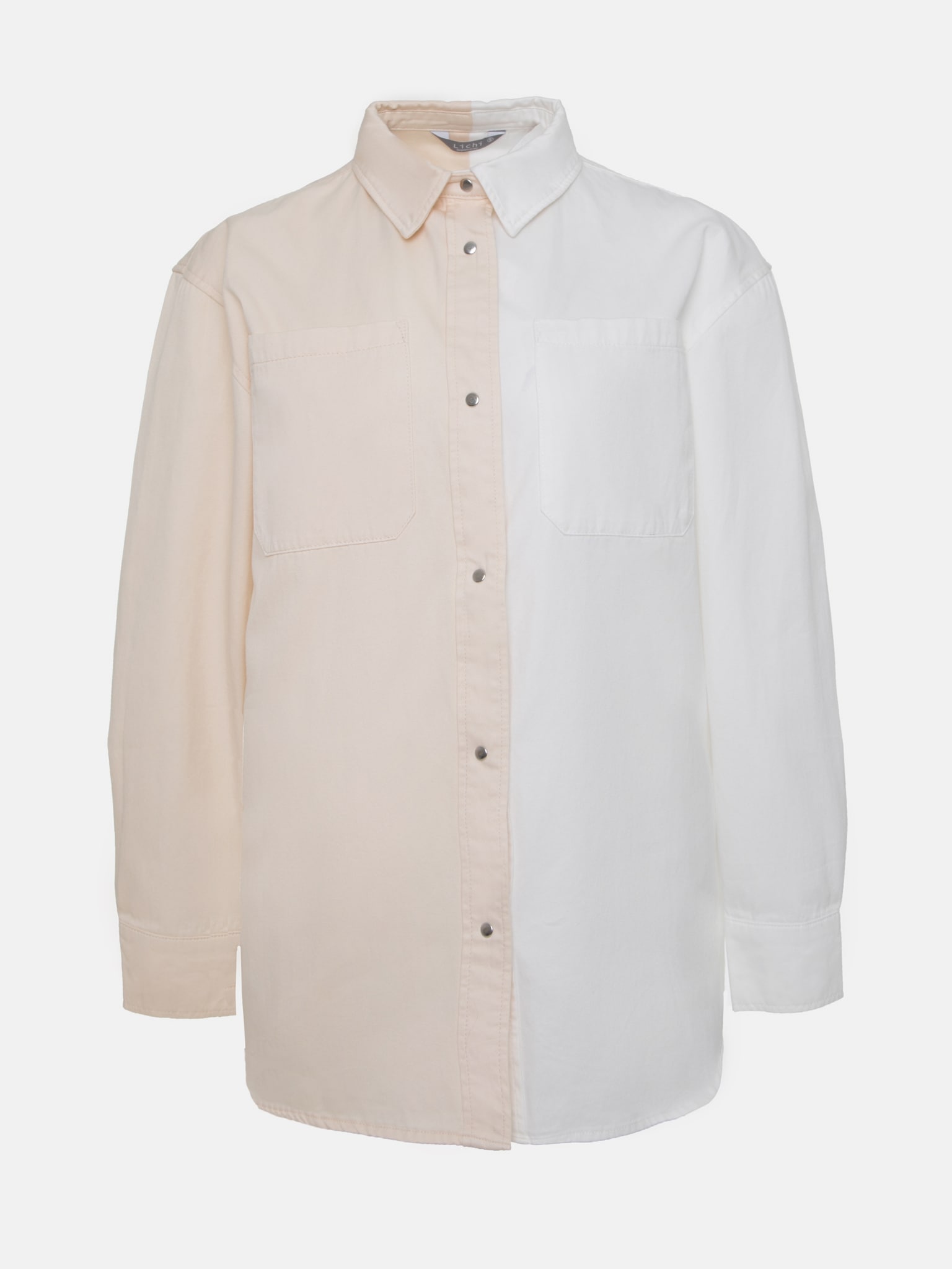 Two-tone snap-button shirt