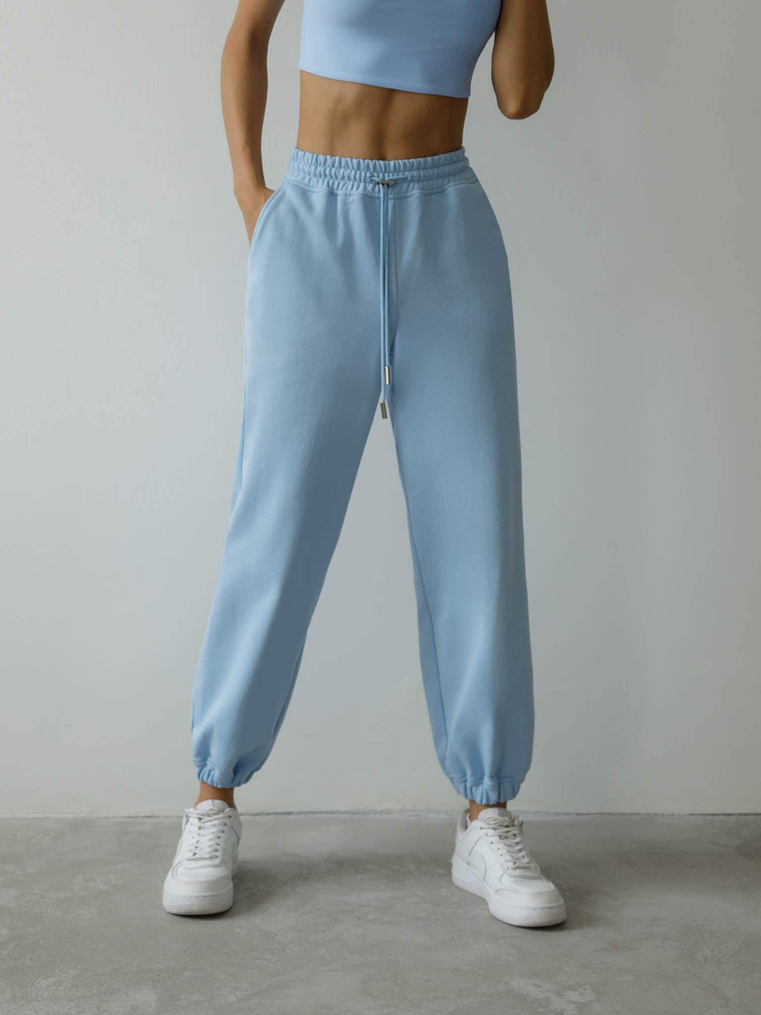 Drawstring-waist track pants :: LICHI - Online fashion store