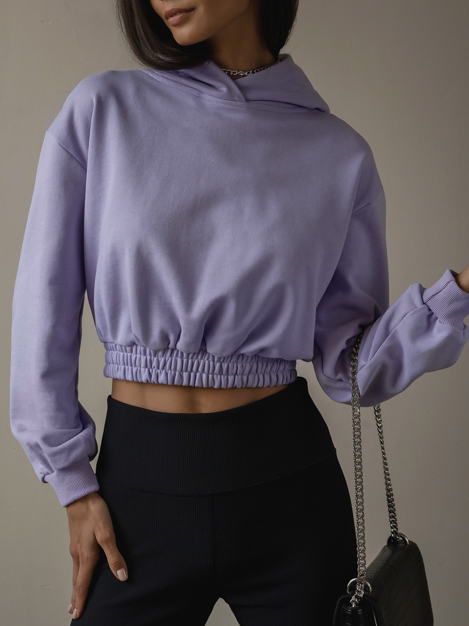purple crop hoodie