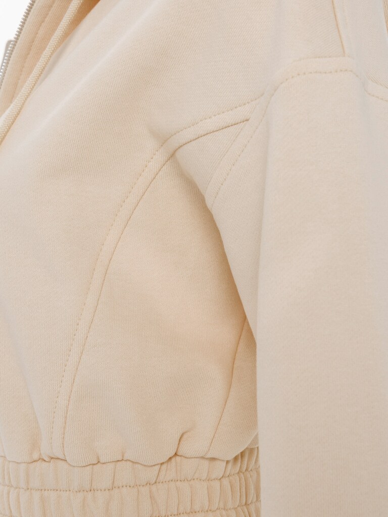 LICHI - Online fashion store :: Cropped french terry zip-up hoodie