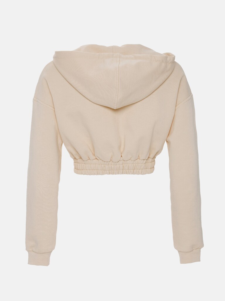 LICHI - Online fashion store :: Cropped french terry zip-up hoodie