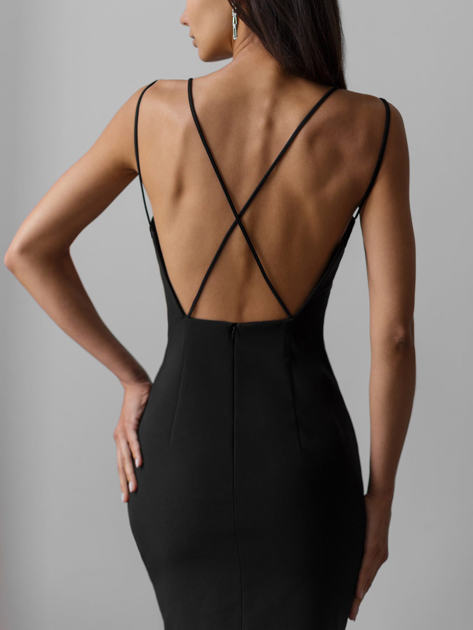 A-Line Halter Floor Length Black Open Back Lace Prom Dress with Split –  Pgmdress