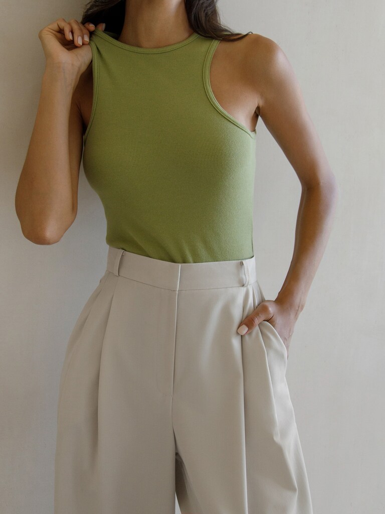 Ribbed-jersey crop top :: LICHI - Online fashion store