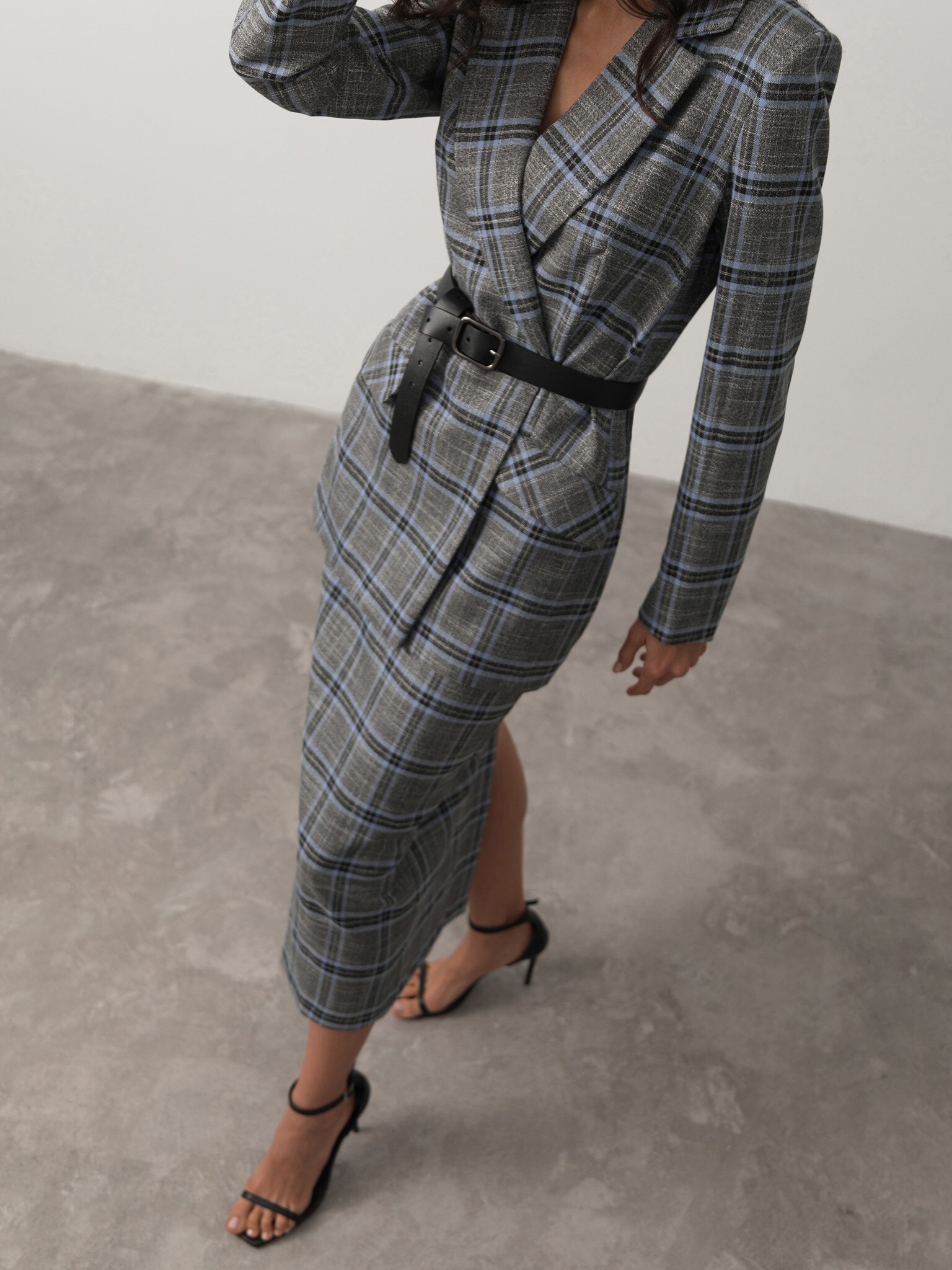 Double-breasted cotton-blend blazer