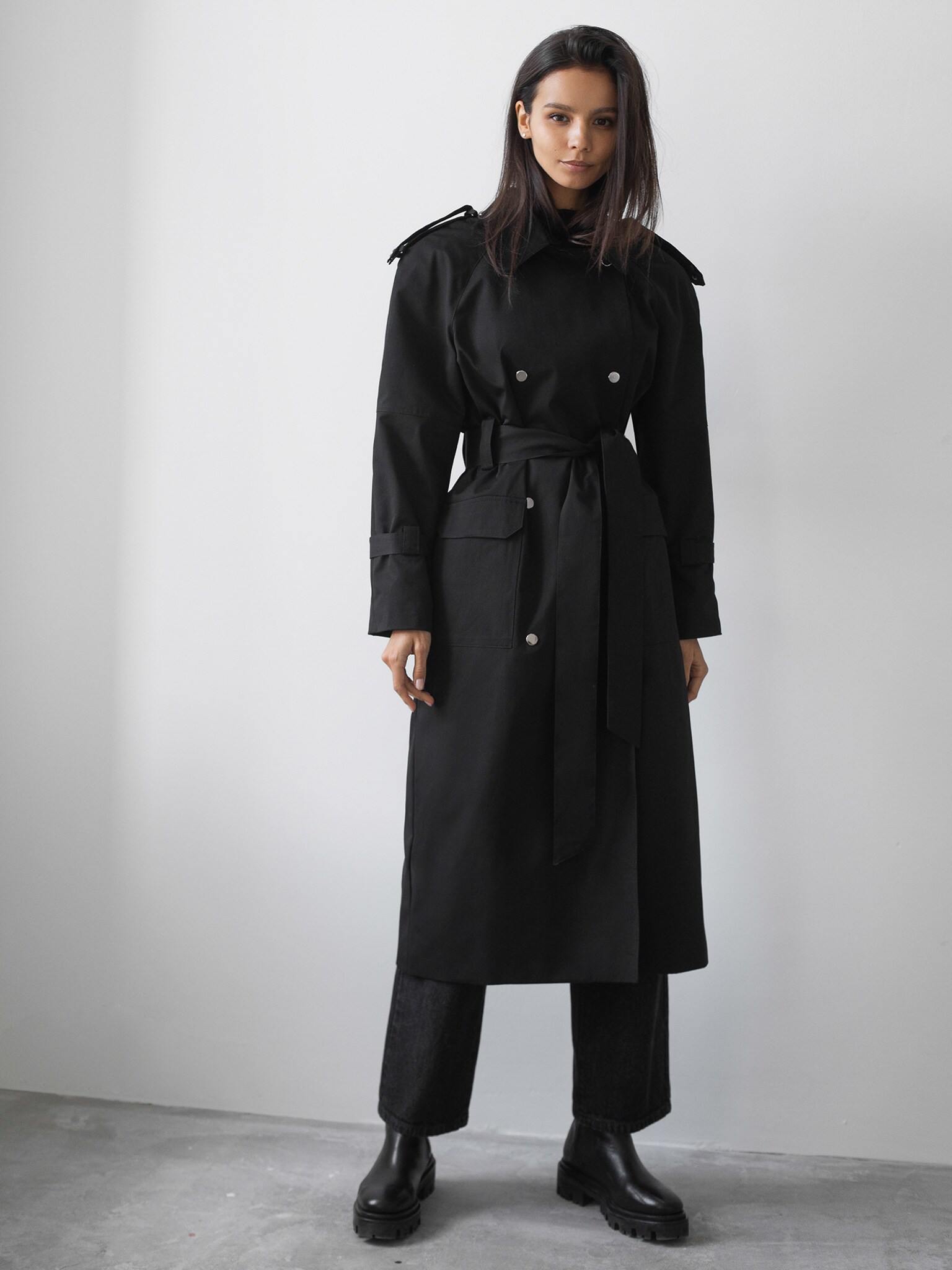 Belted double-breasted trench coat :: LICHI - Online fashion store