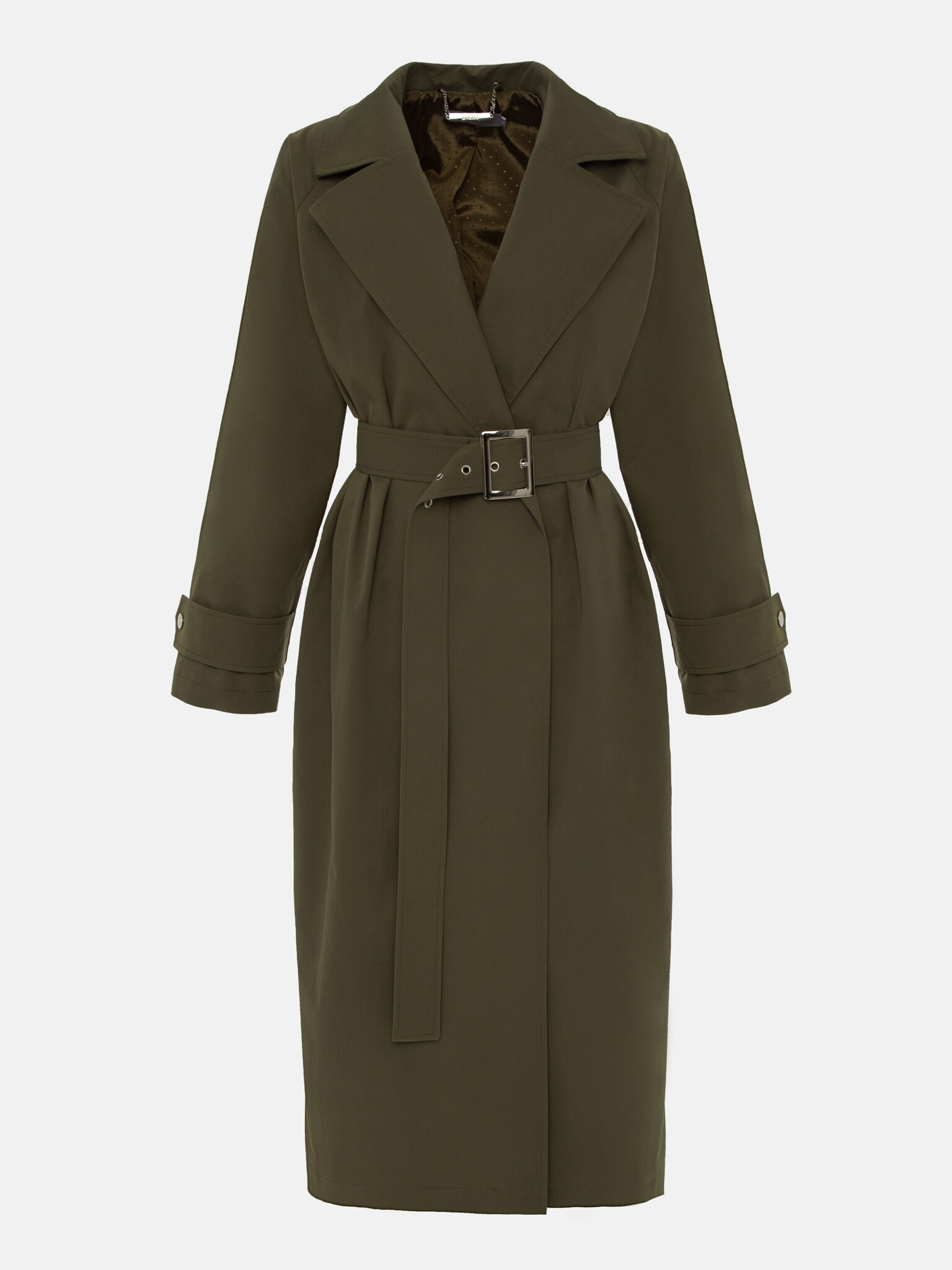khaki belted coat