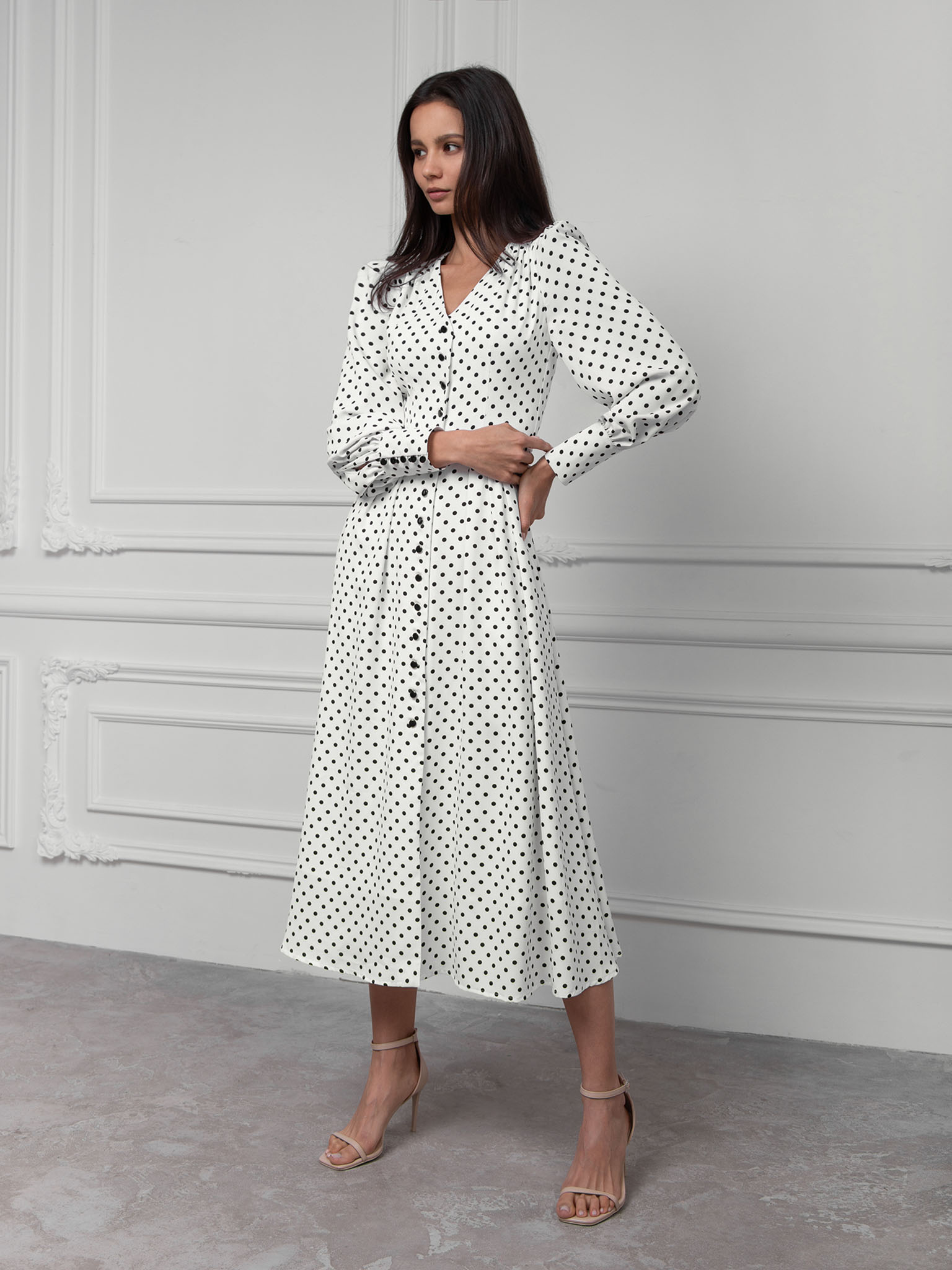Buttoned midi dress :: LICHI - Online fashion store
