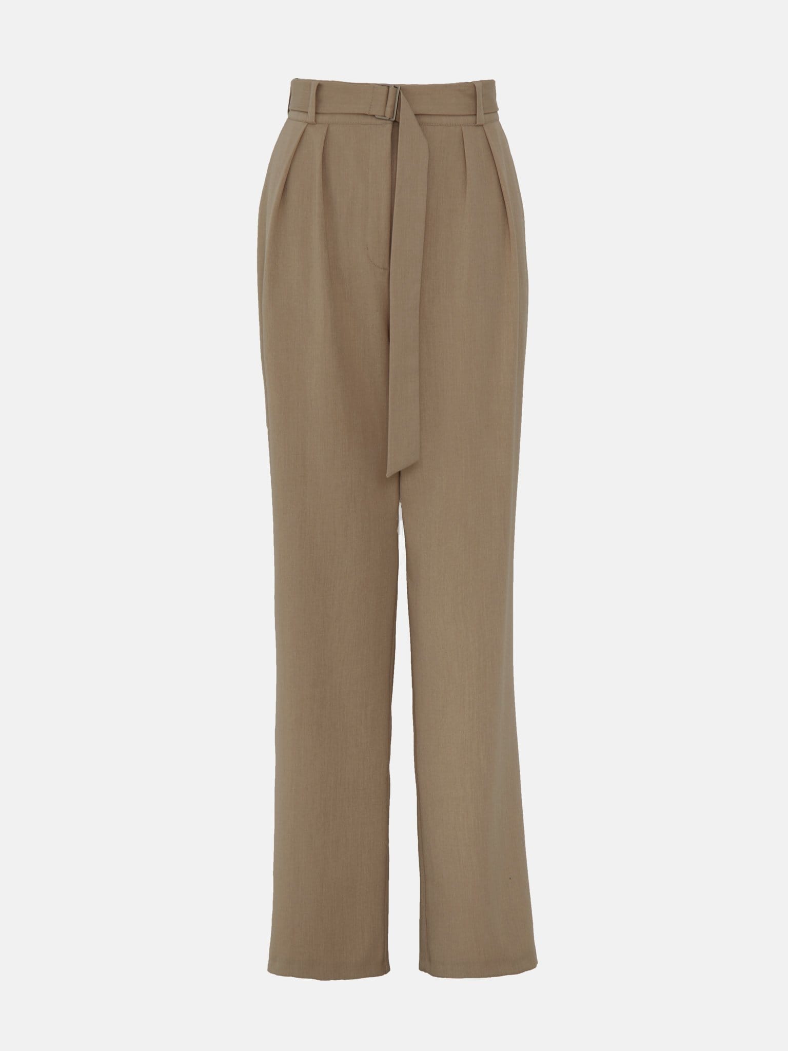 Belted wide-leg pants