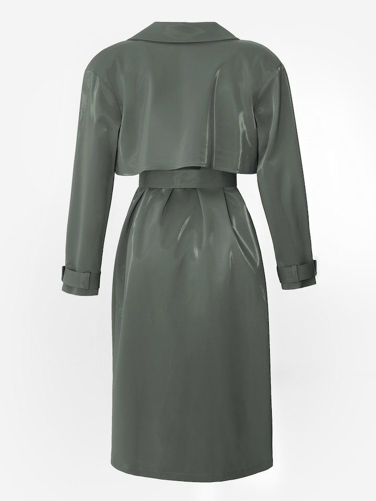 Belted vinyl trench coat :: LICHI - Online fashion store