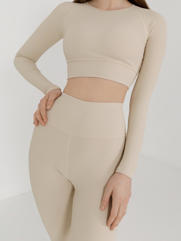 Ribbed stretch crop top :: LICHI - Online fashion store