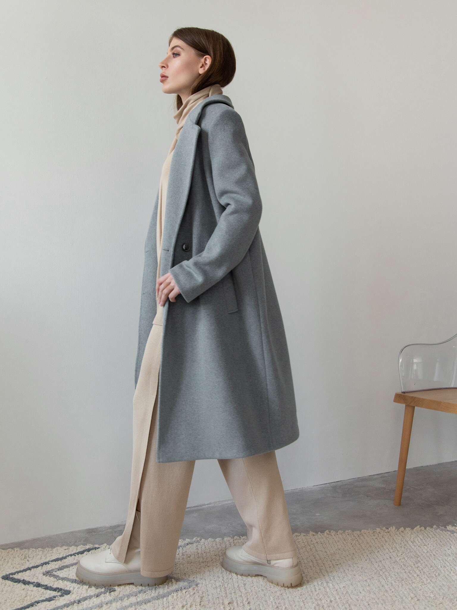 LICHI - Online fashion store :: Double-breasted wool-blend coat