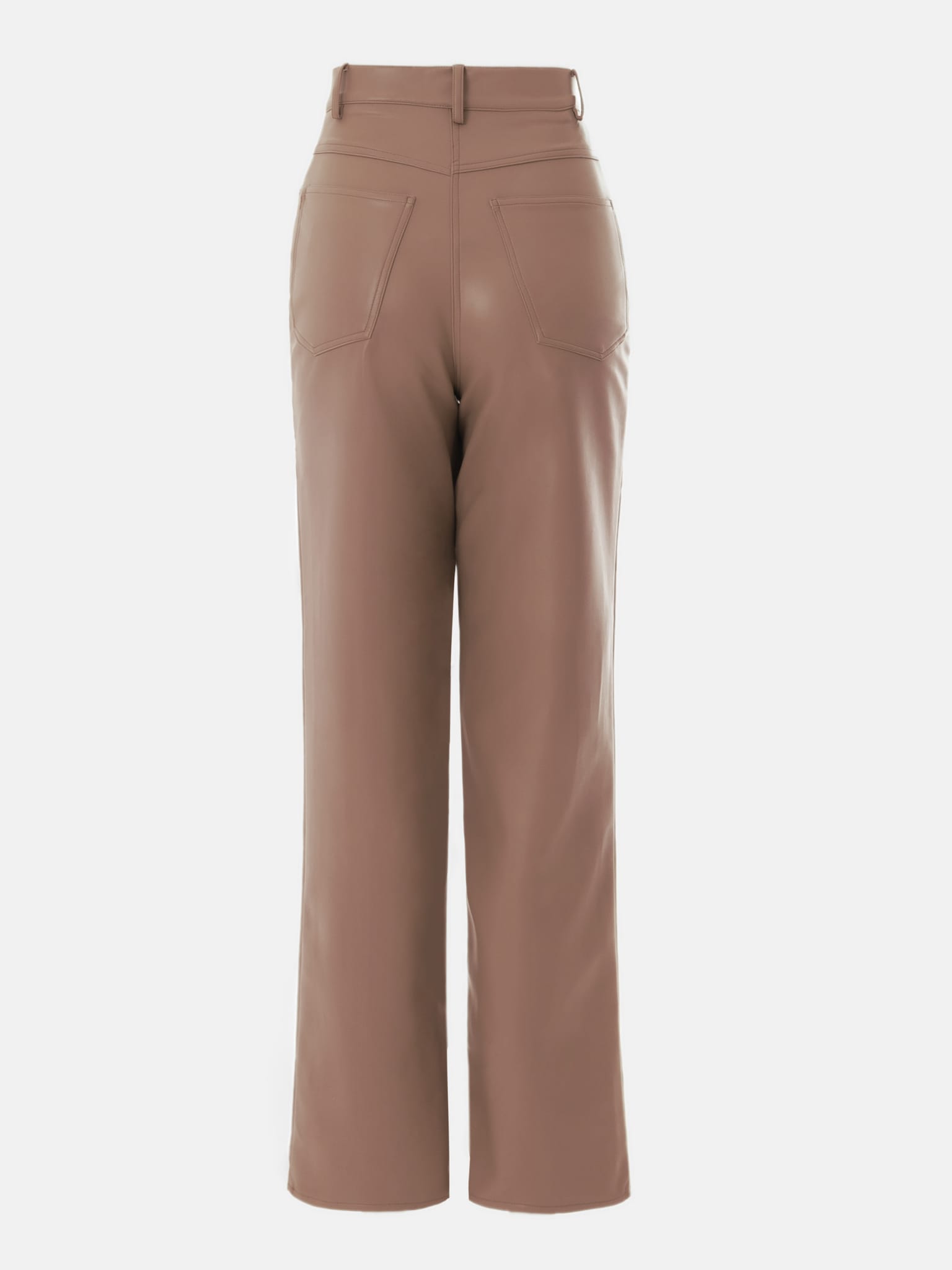 Straight-leg vegan-leather pants