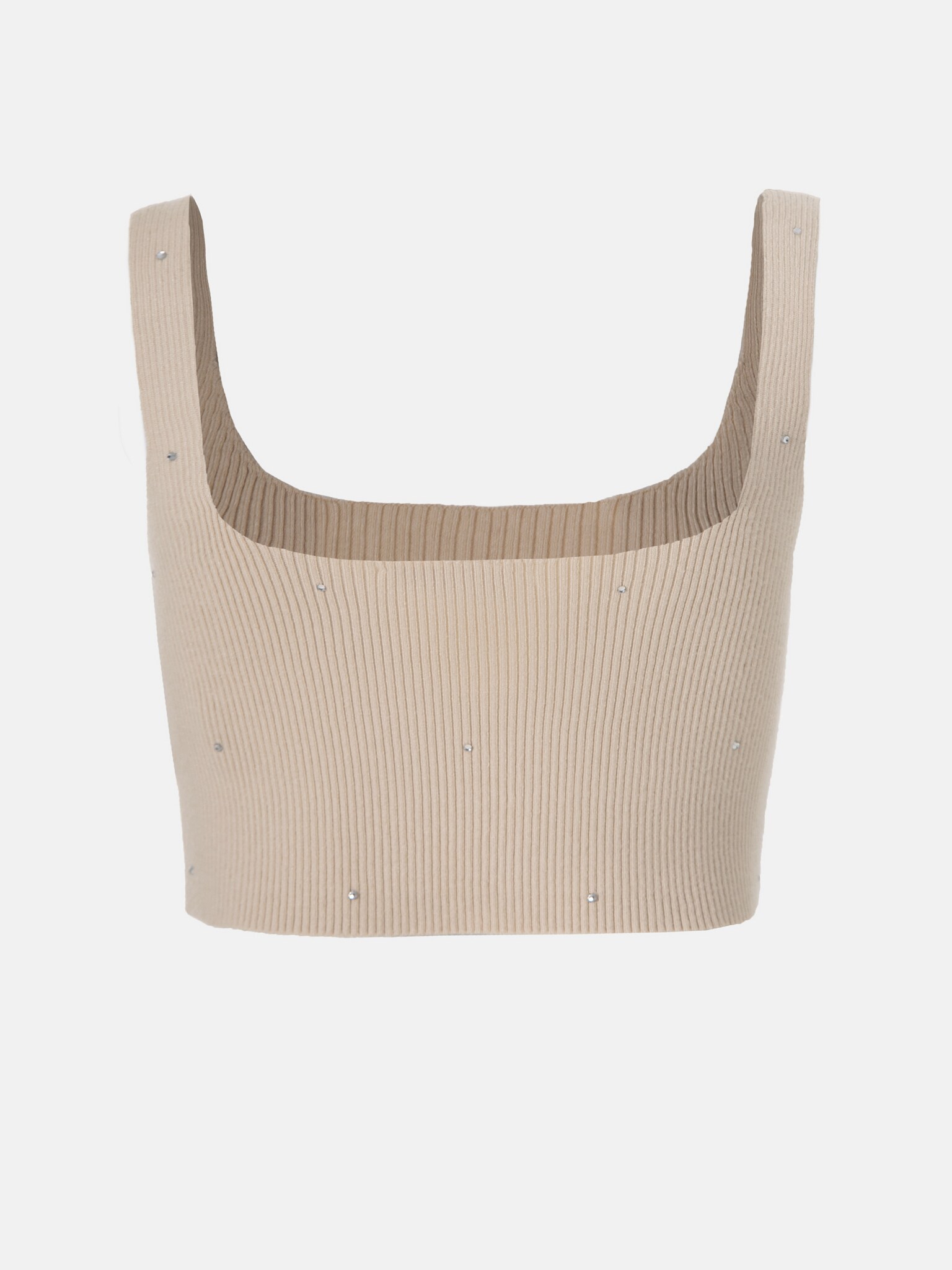 Rhinestone-embellished ribbed-knit top :: LICHI - Online fashion store