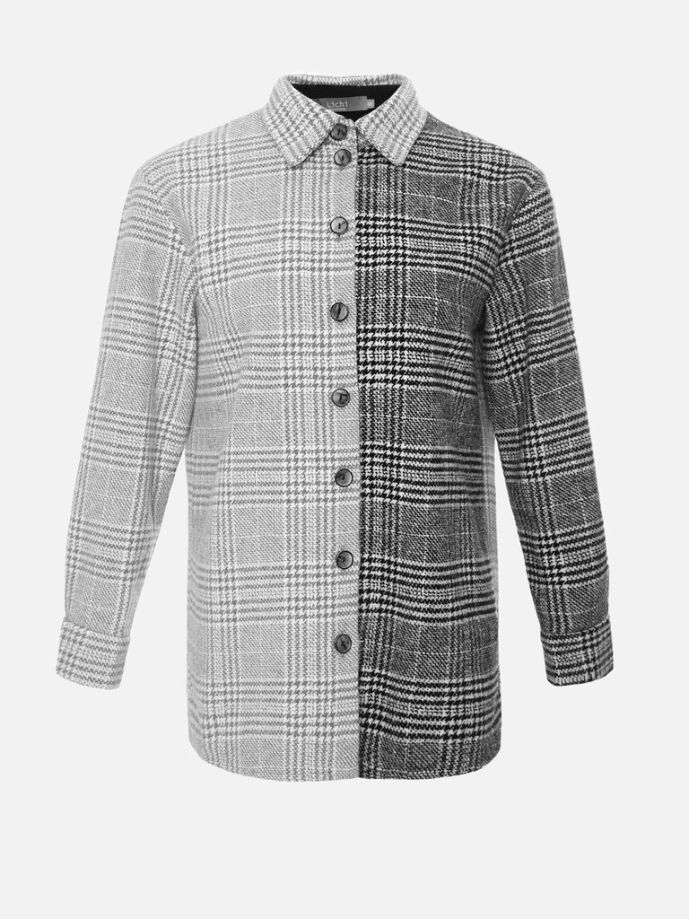 Oversized tweed shirt :: LICHI - Online fashion store