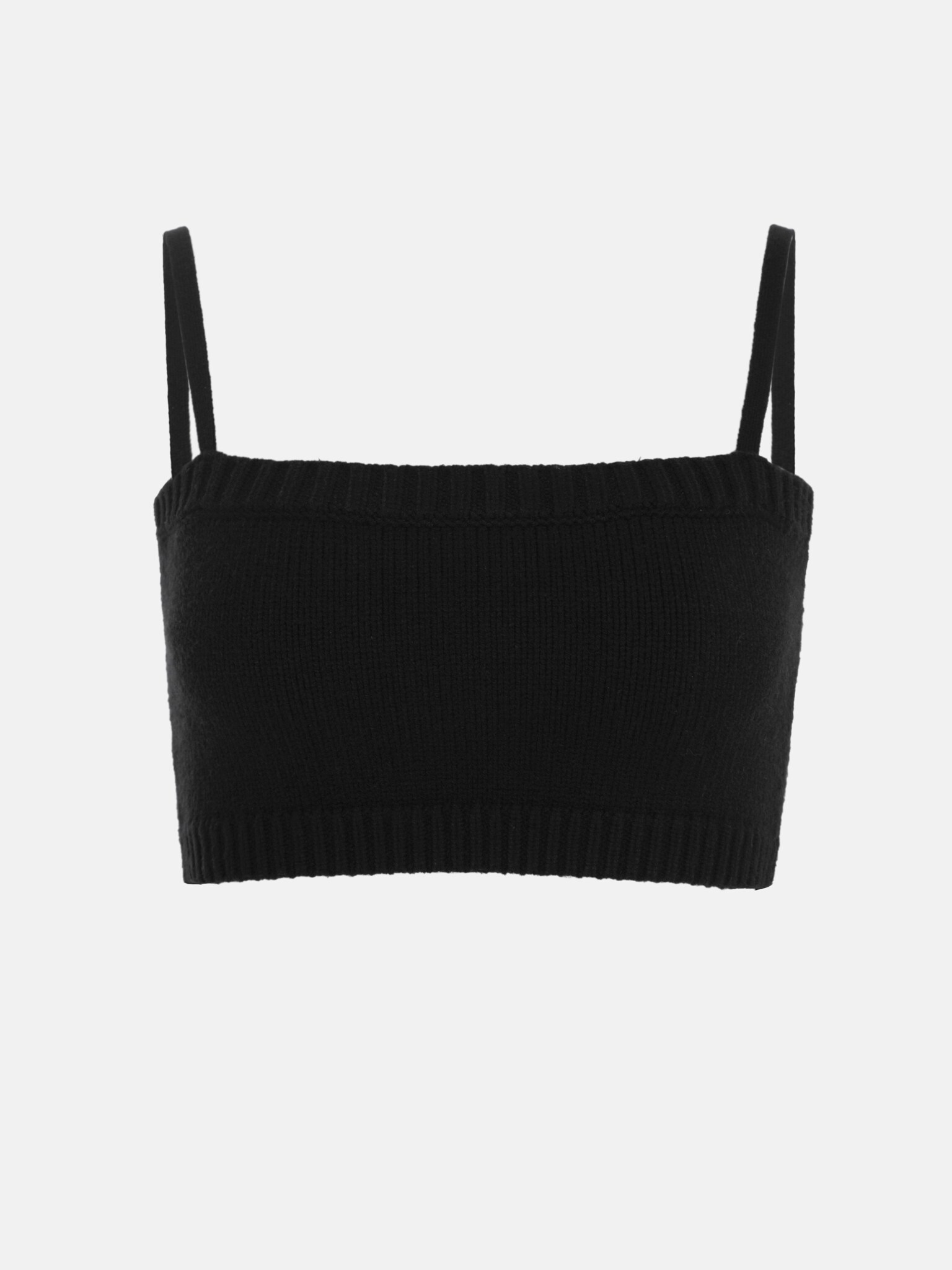 Slender-strap knitted crop top