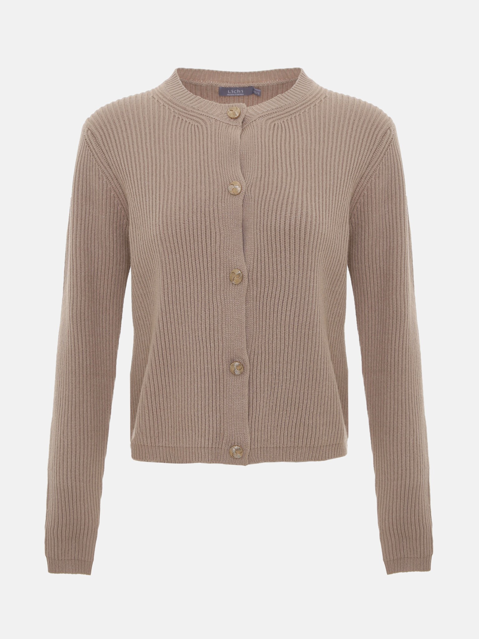 Buttoned ribbed-knit cardigan