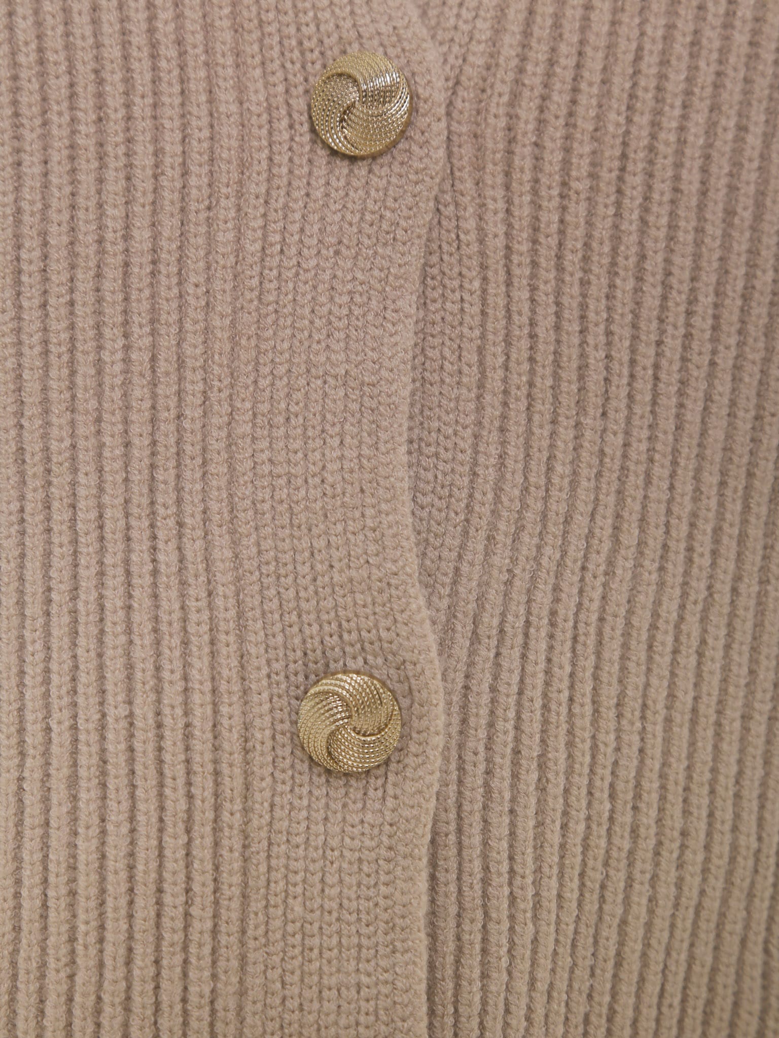 Buttoned ribbed-knit cardigan