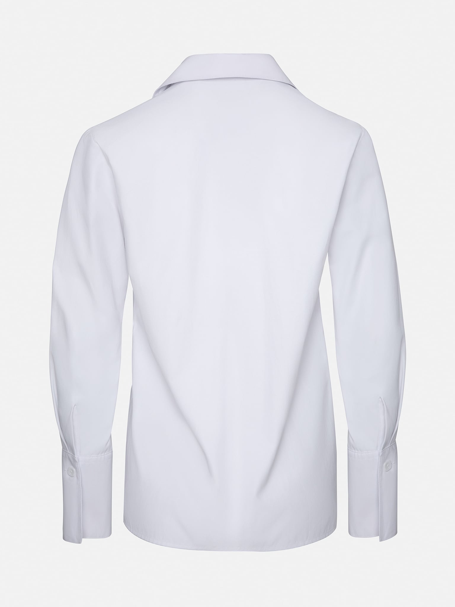 Asymmetric cotton-blend blouse