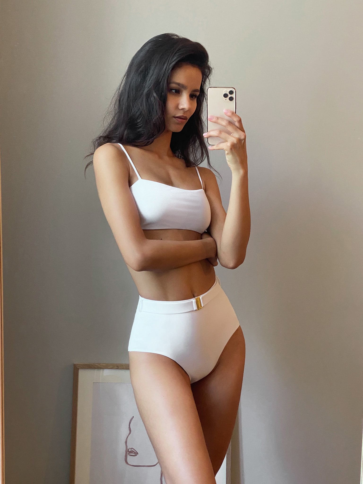 Skinny-strap bikini top