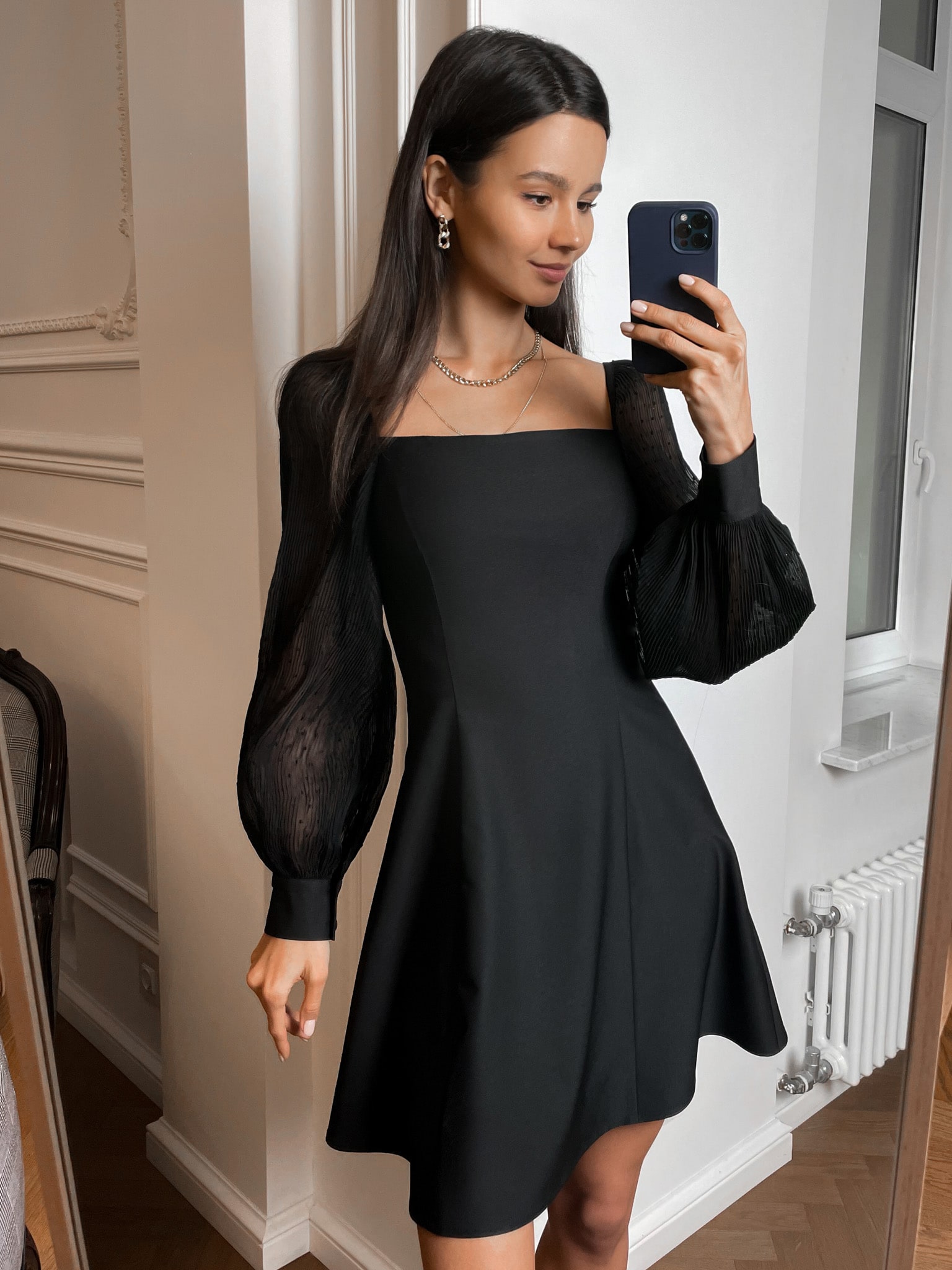 Acka sheer puff dress black size2 - スーツ・フォーマル・ドレス