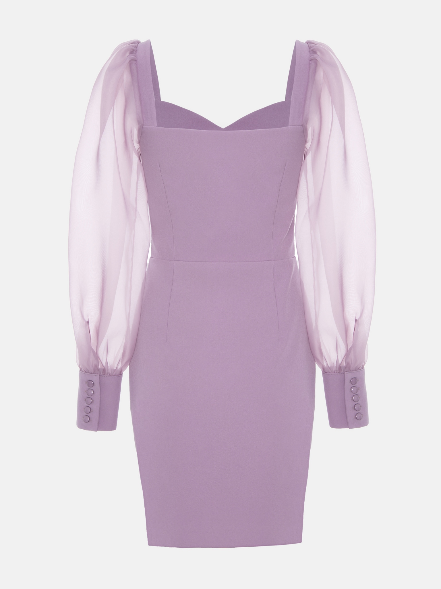 Organza-sleeve mini dress