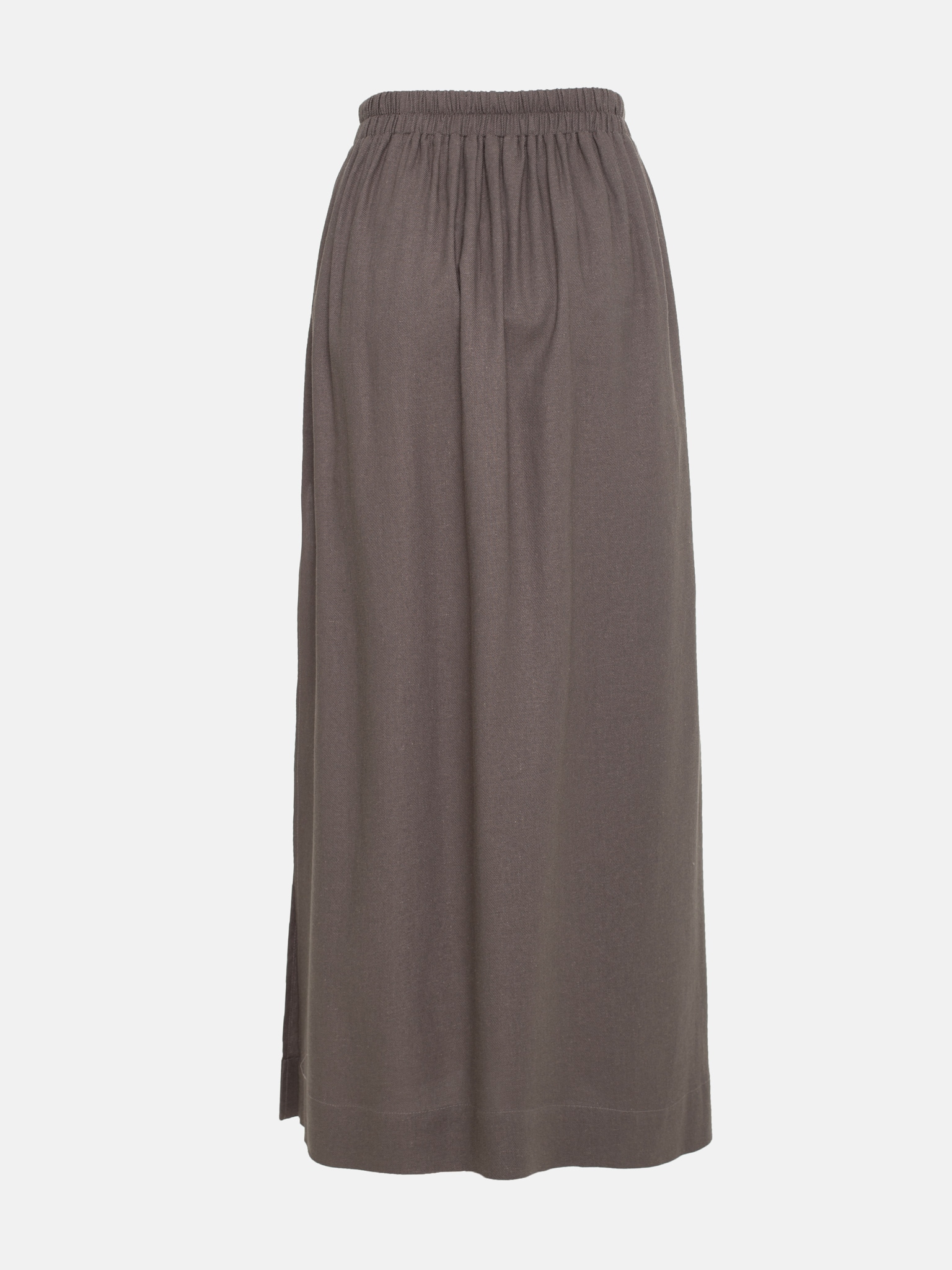 Slit-detailed linen maxi skirt