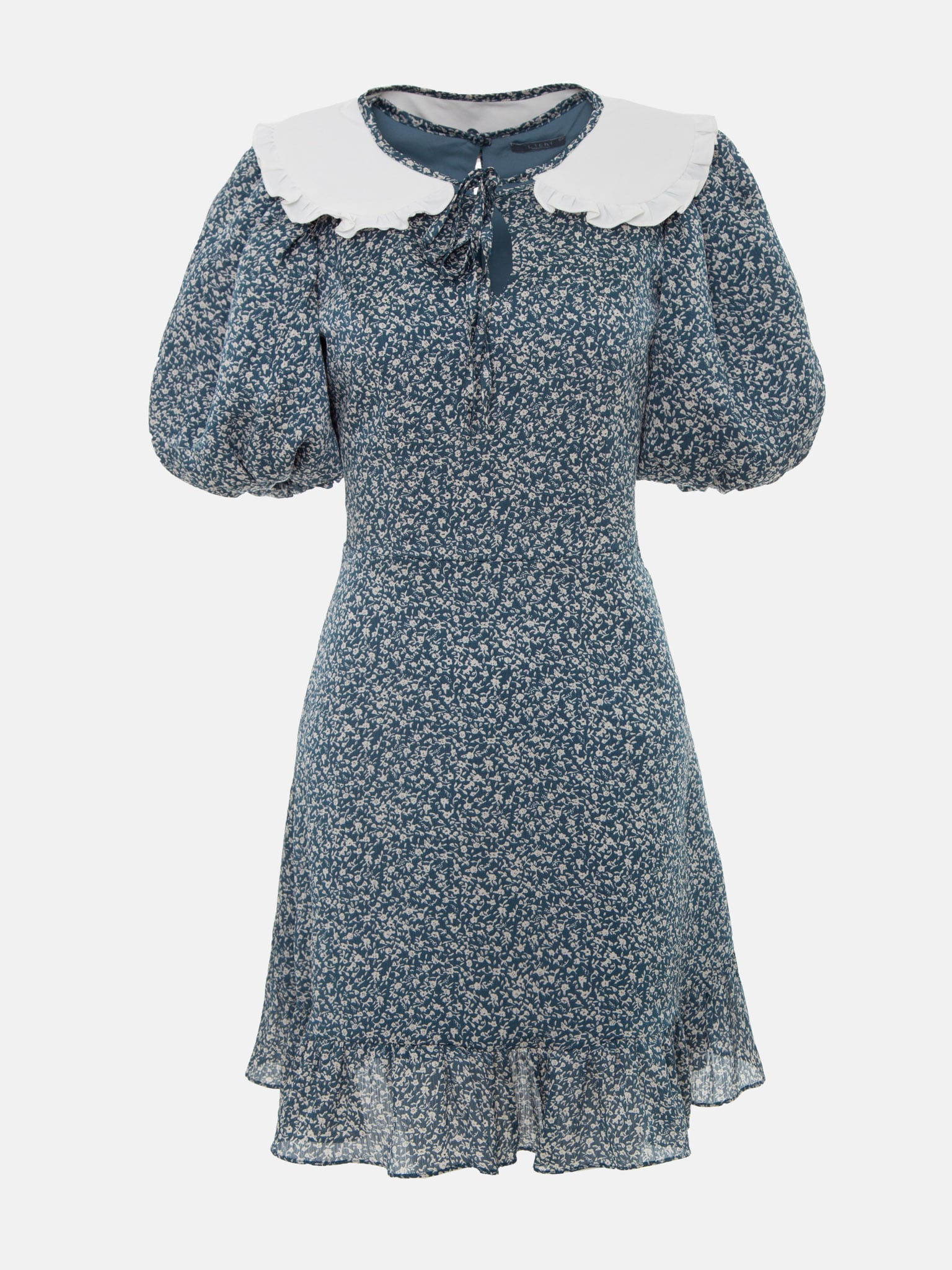 Ruffled-collar mini dress