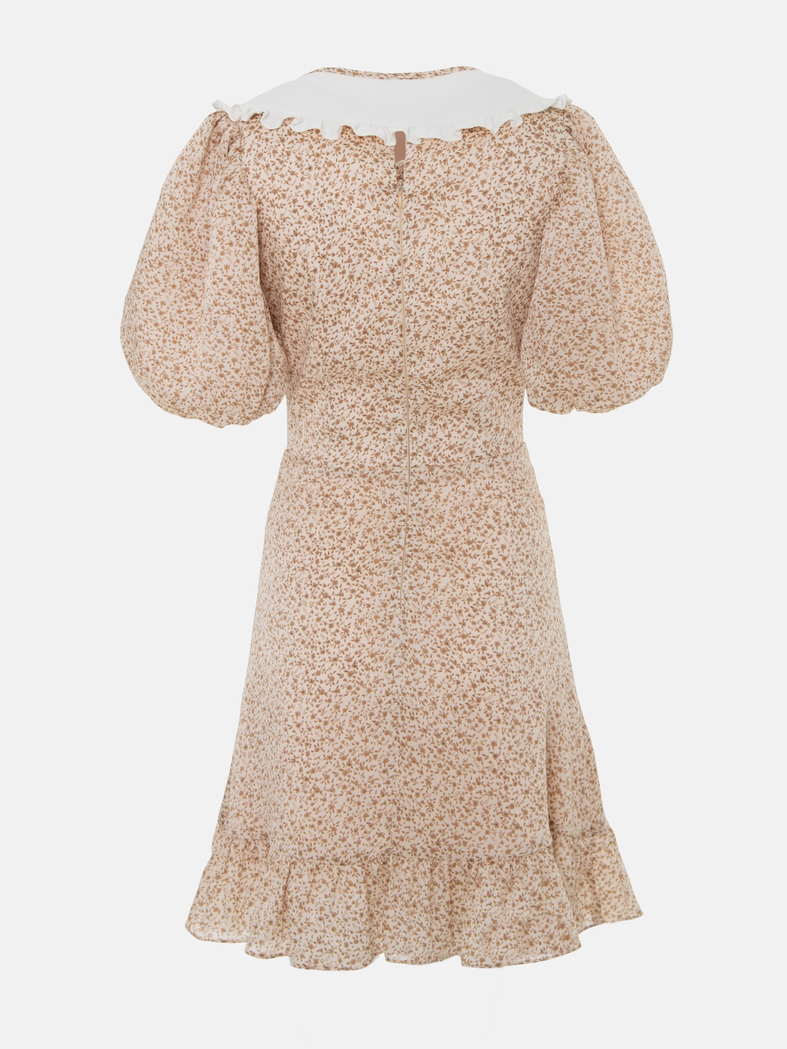 Ruffled-collar mini dress
