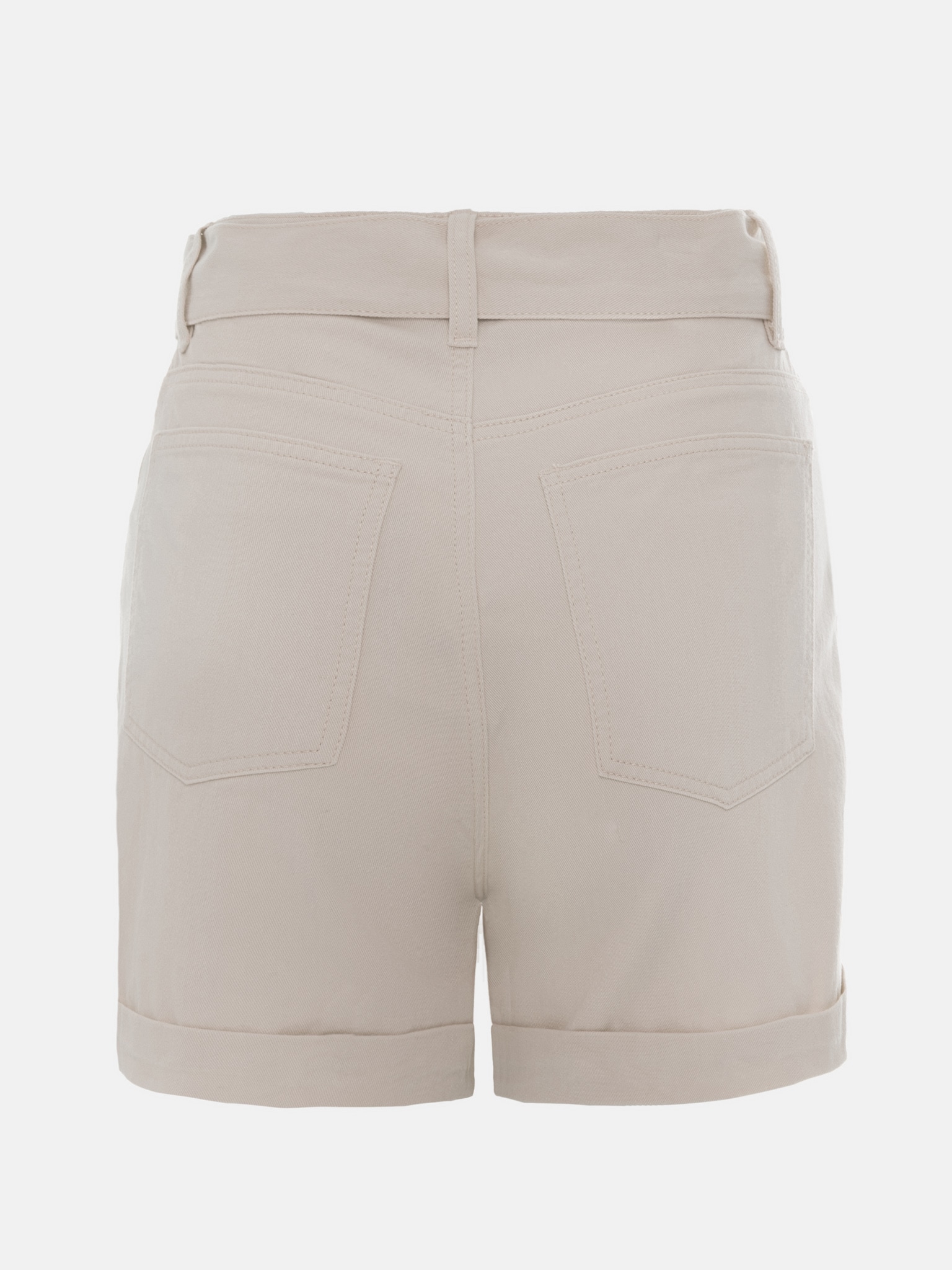 Belted denim shorts