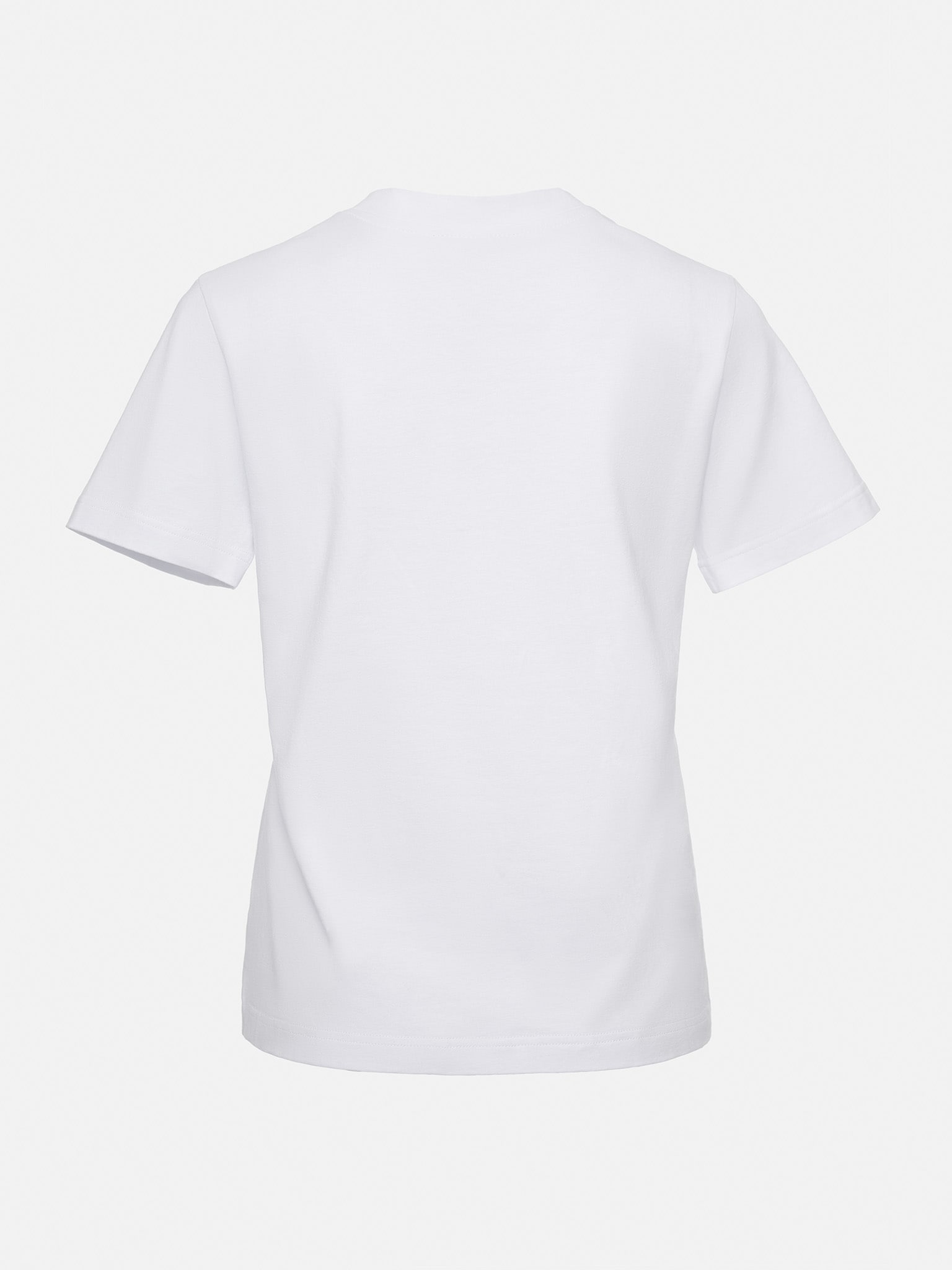 Slogan-printed straight-line T-shirt